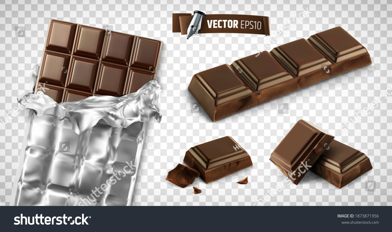 VECTORSTOCK Chocolate Bar Packs Biscuits White Packing Sticks vector image