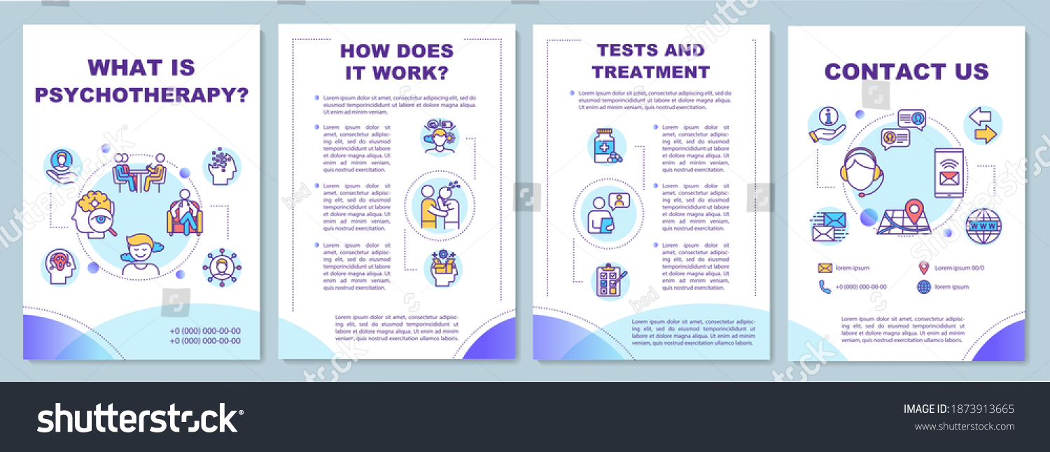 What Psychotherapy Brochure Template Psychologist Counseling Stock ...