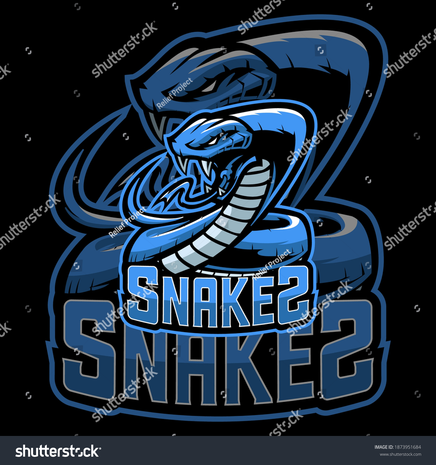 Blue Snakes Esport Logo Design Stock Vector (Royalty Free) 1873951684 ...