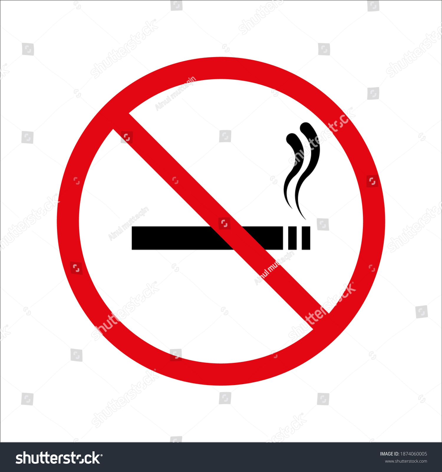 No Smoking Sign On White Background Stock Vector (Royalty Free ...