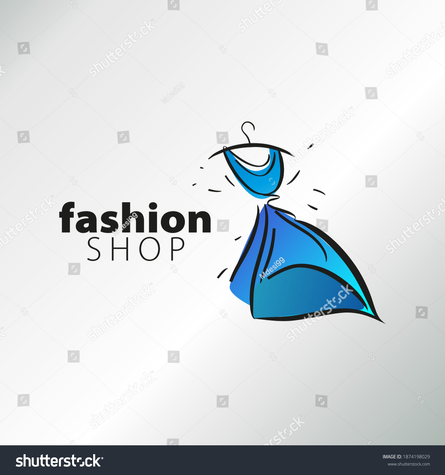 Handdrawn Concept Logo Dress Store Isolated Stock Vector (Royalty Free ...