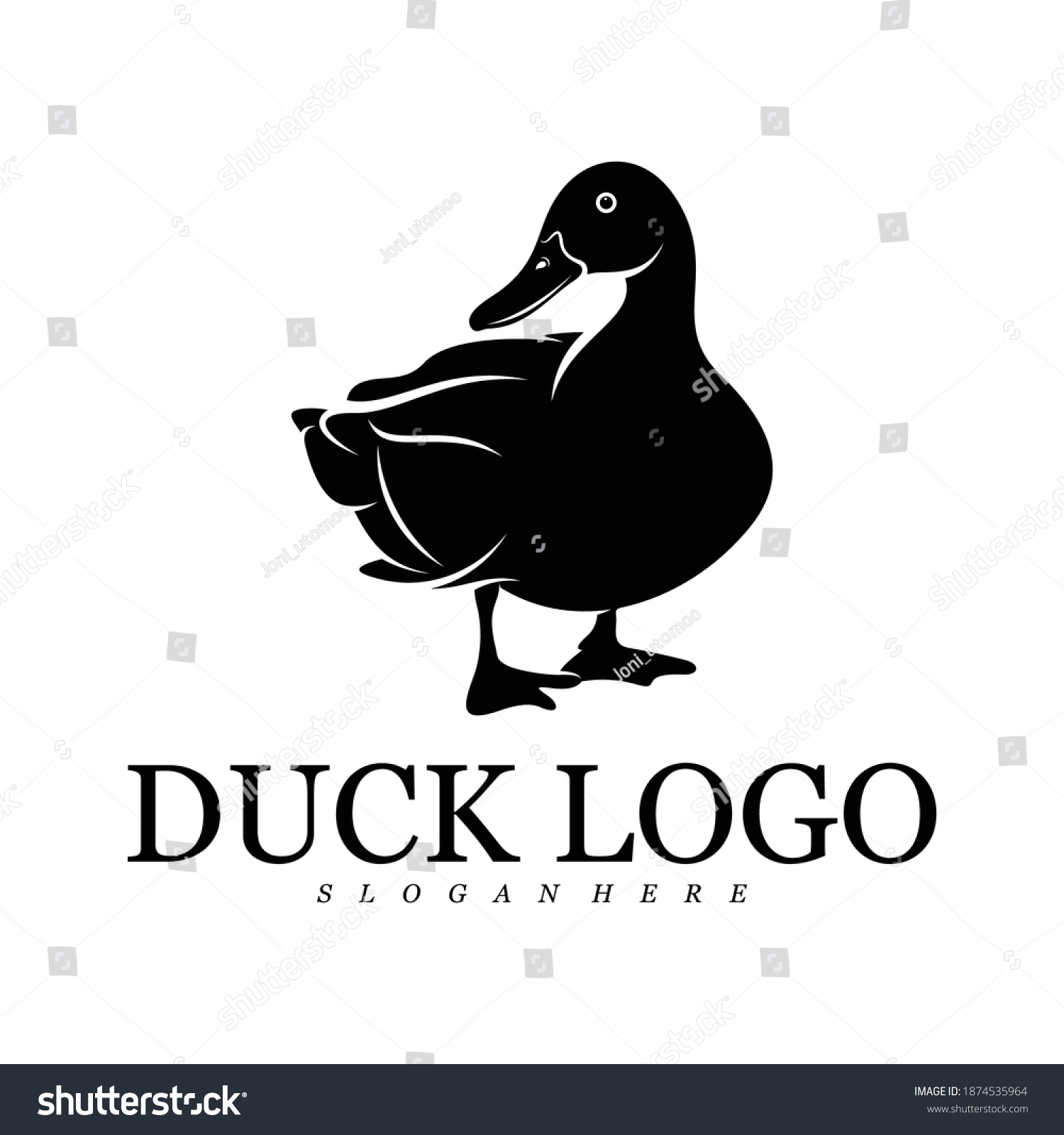 Duck Logo Vector Illustration Design Template Stock Vector (royalty 