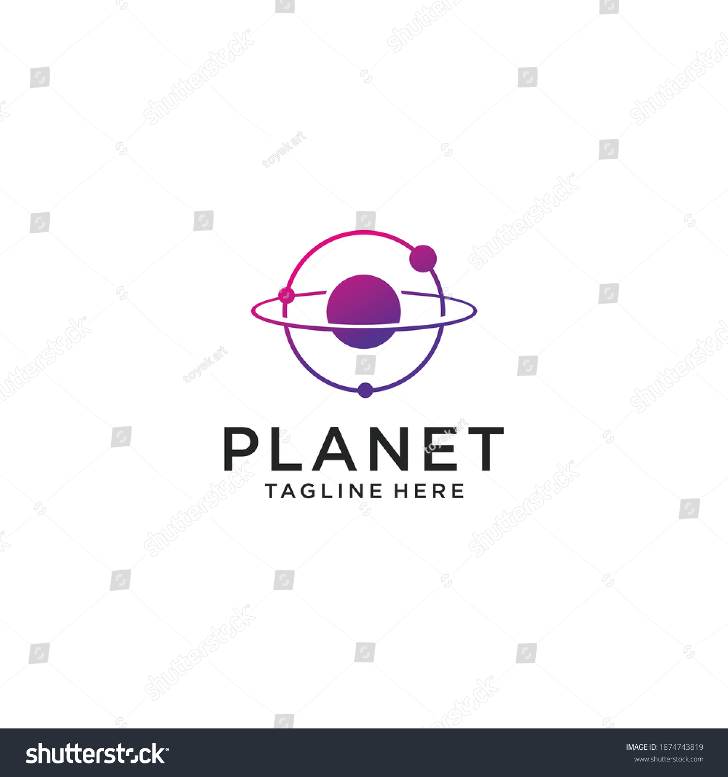 Vector Planet Logo Satellite Design Template Stock Vector (Royalty Free ...