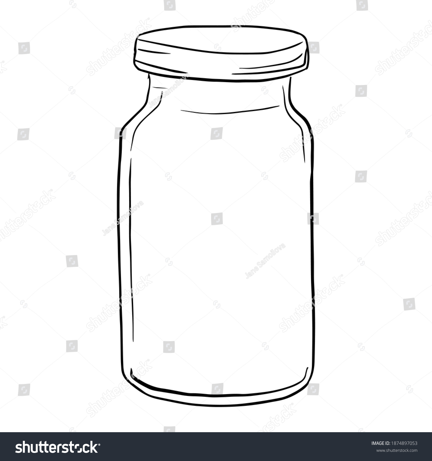 Outline Sketch Isolated Glass Jar Lid Stock Vector Royalty Free 1874897053 Shutterstock 