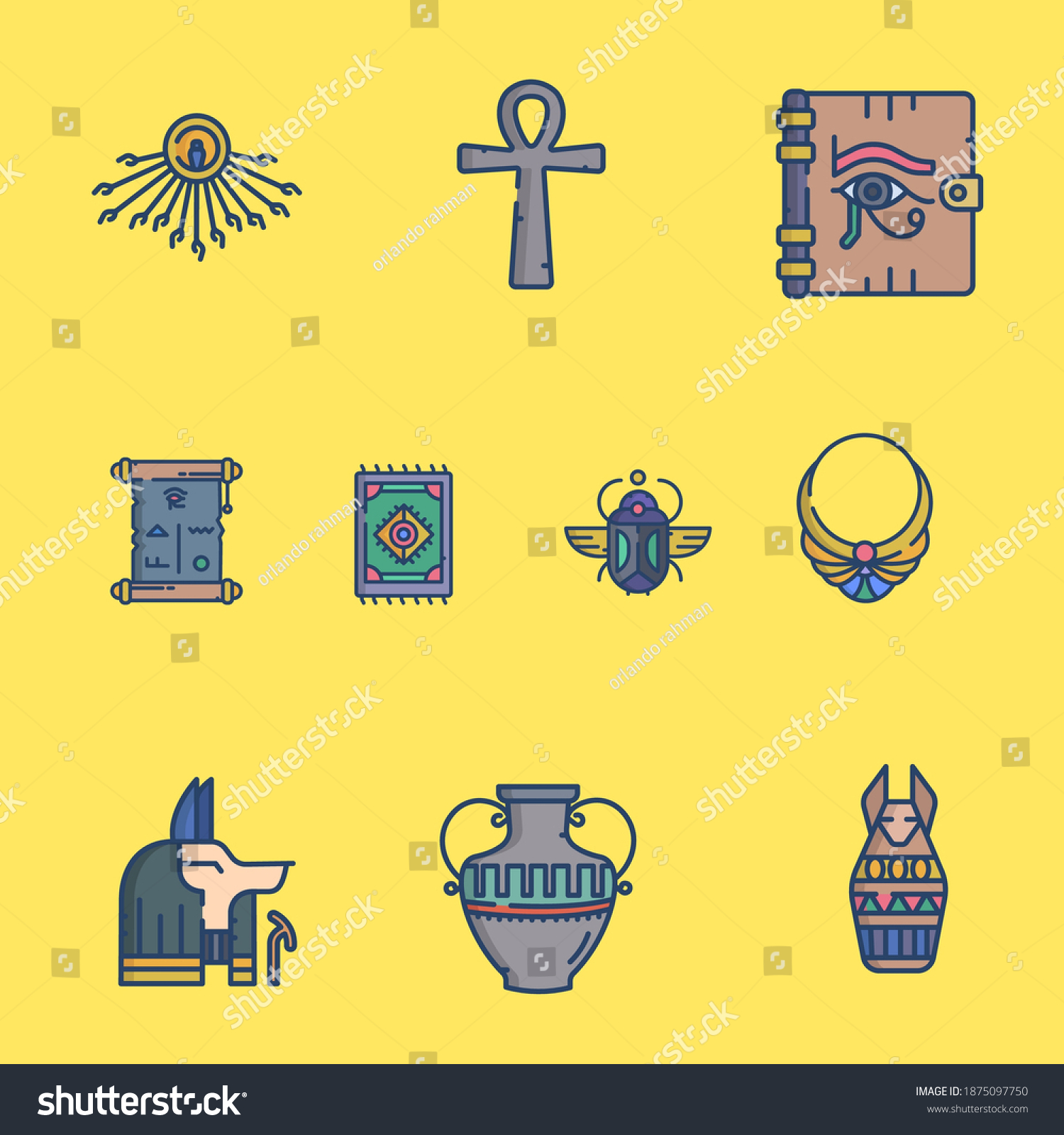 Ancient Egypt Backgroundegyptian Hieroglyph Symbolancient Culture Stock ...