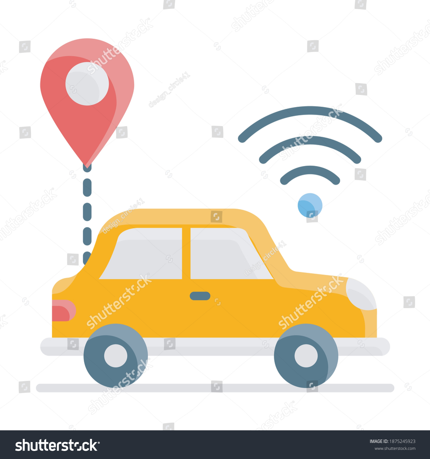 Connected Car Flat Vector Illustration Eps Stock Vector (Royalty Free ...