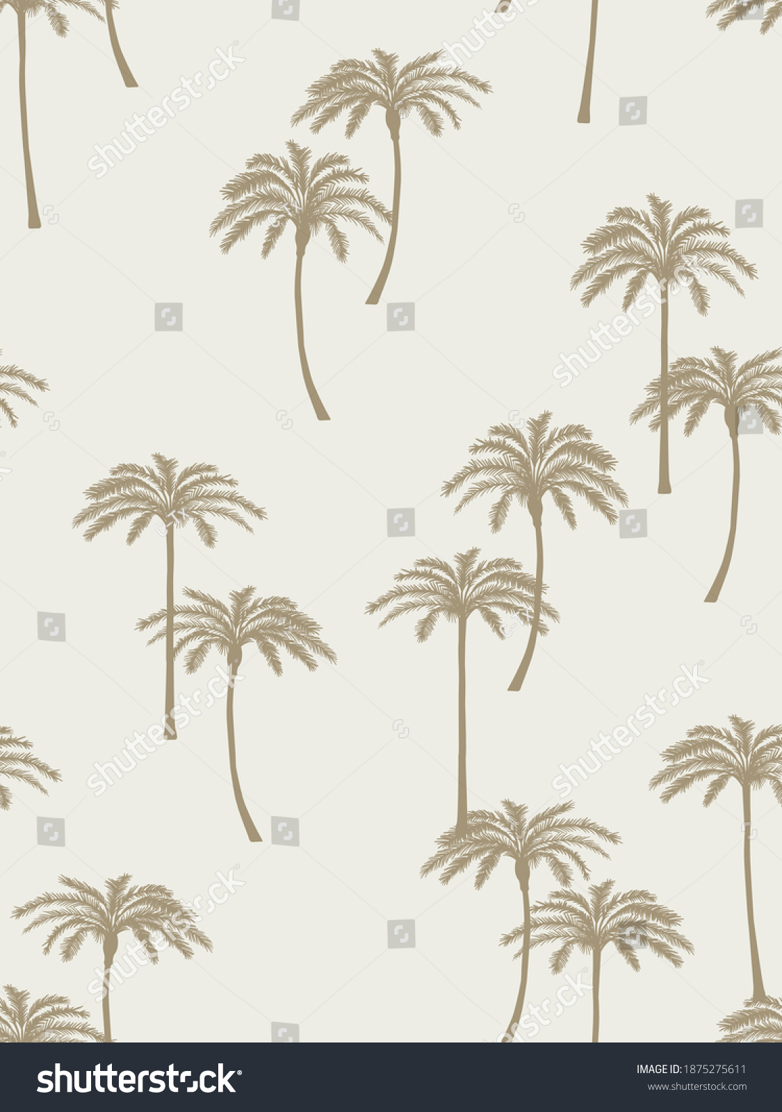 Stylish Palm Trees Camel Colours Seamless Stock Vector (Royalty Free ...