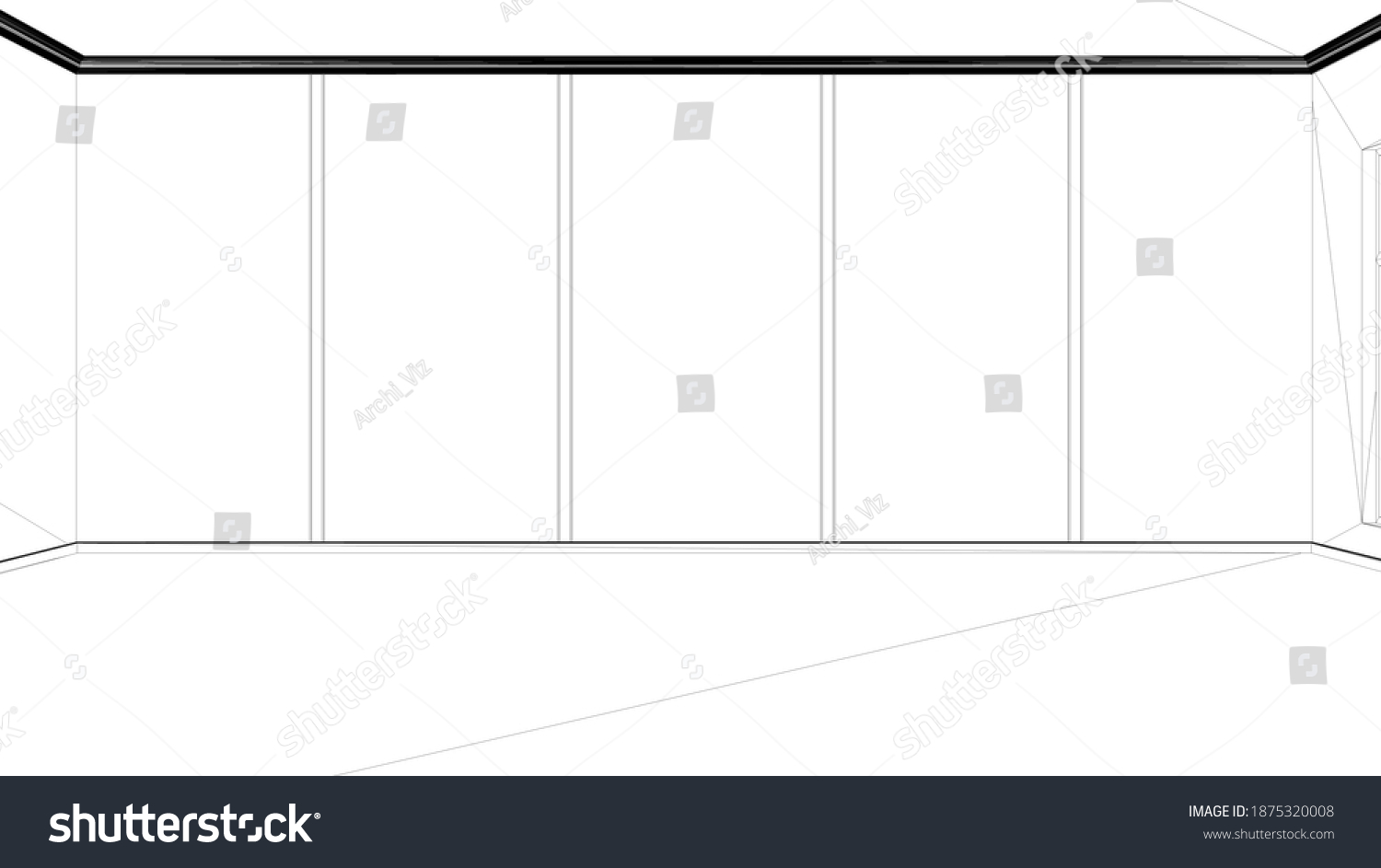 Blueprint Project Draft Empty Room Interior Stock Illustration ...