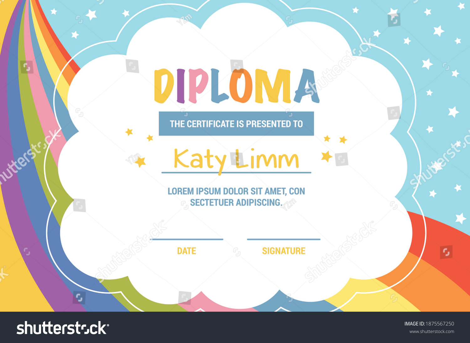 Diploma Certificate Template Vector Illustration Stock Vector (Royalty ...