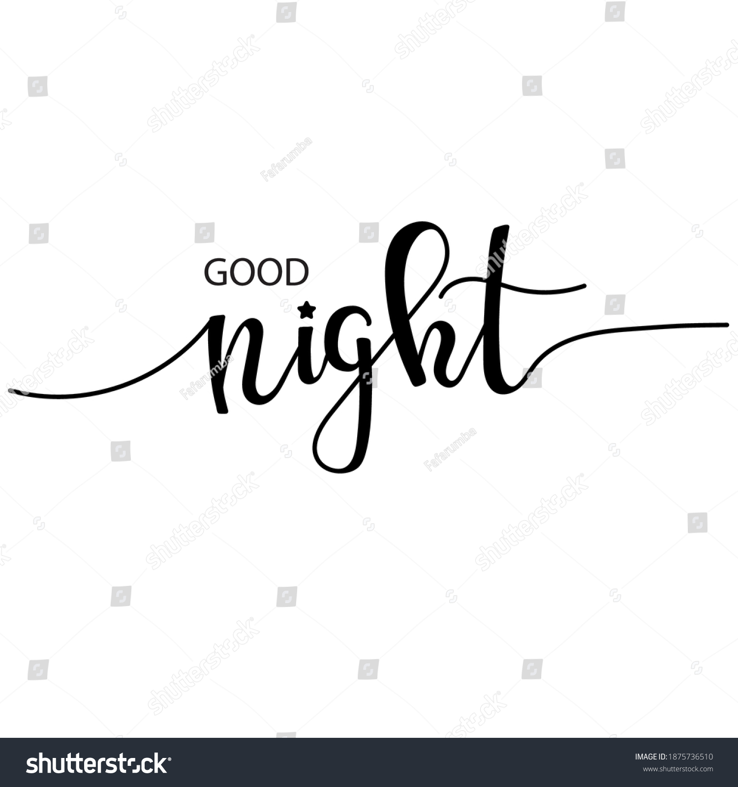 Good Night Hand Drawn Typography Poster Stock Vector (Royalty Free ...