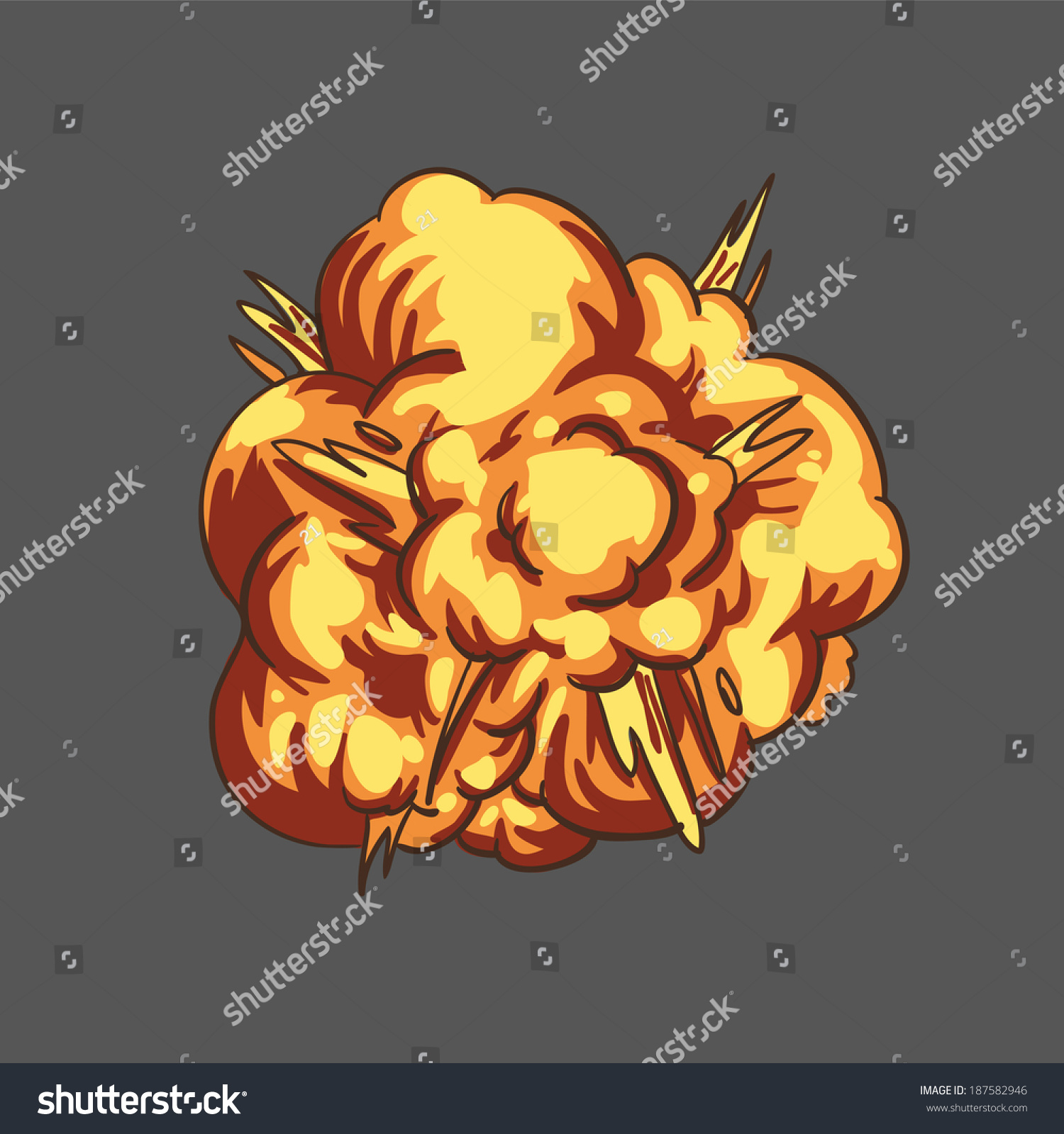 Illustration 2d Explosion Stock Vector (Royalty Free) 187582946 ...