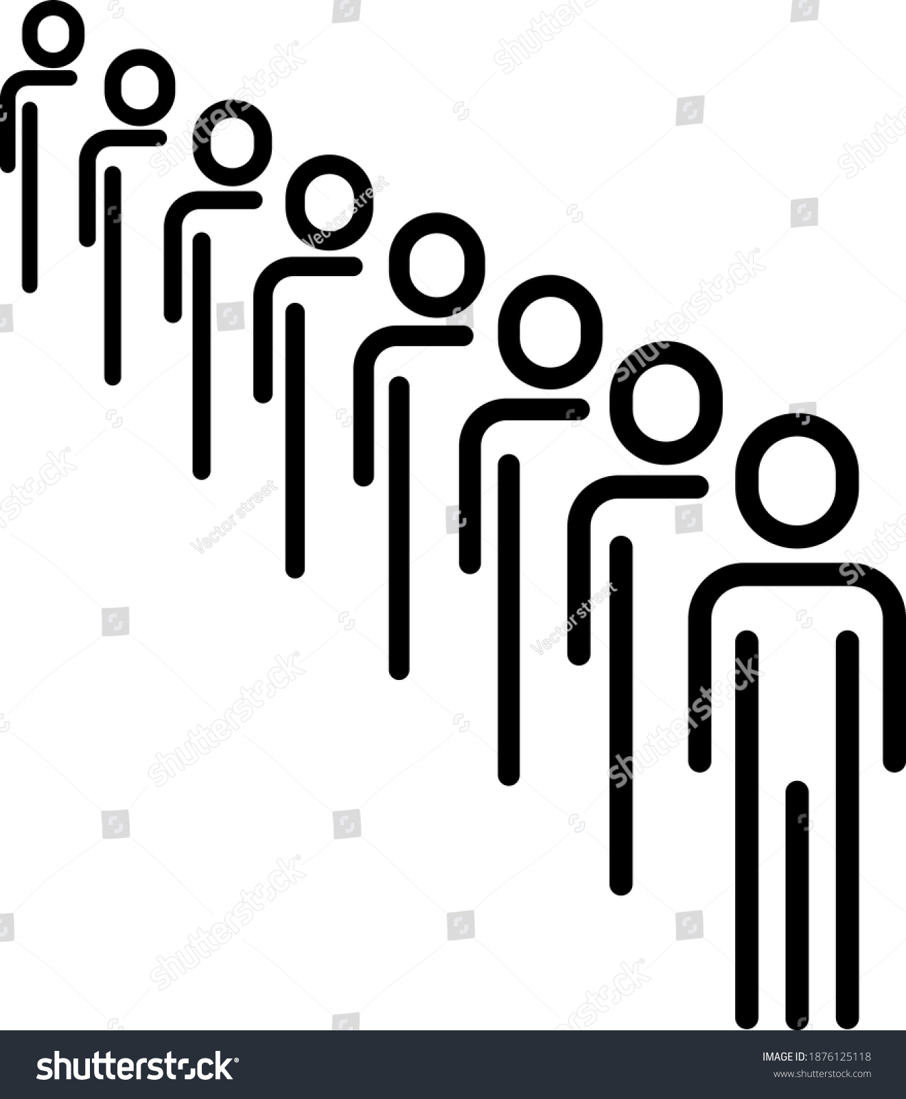 Long Queue Icon Vecto Illustration Stock Vector (Royalty Free ...