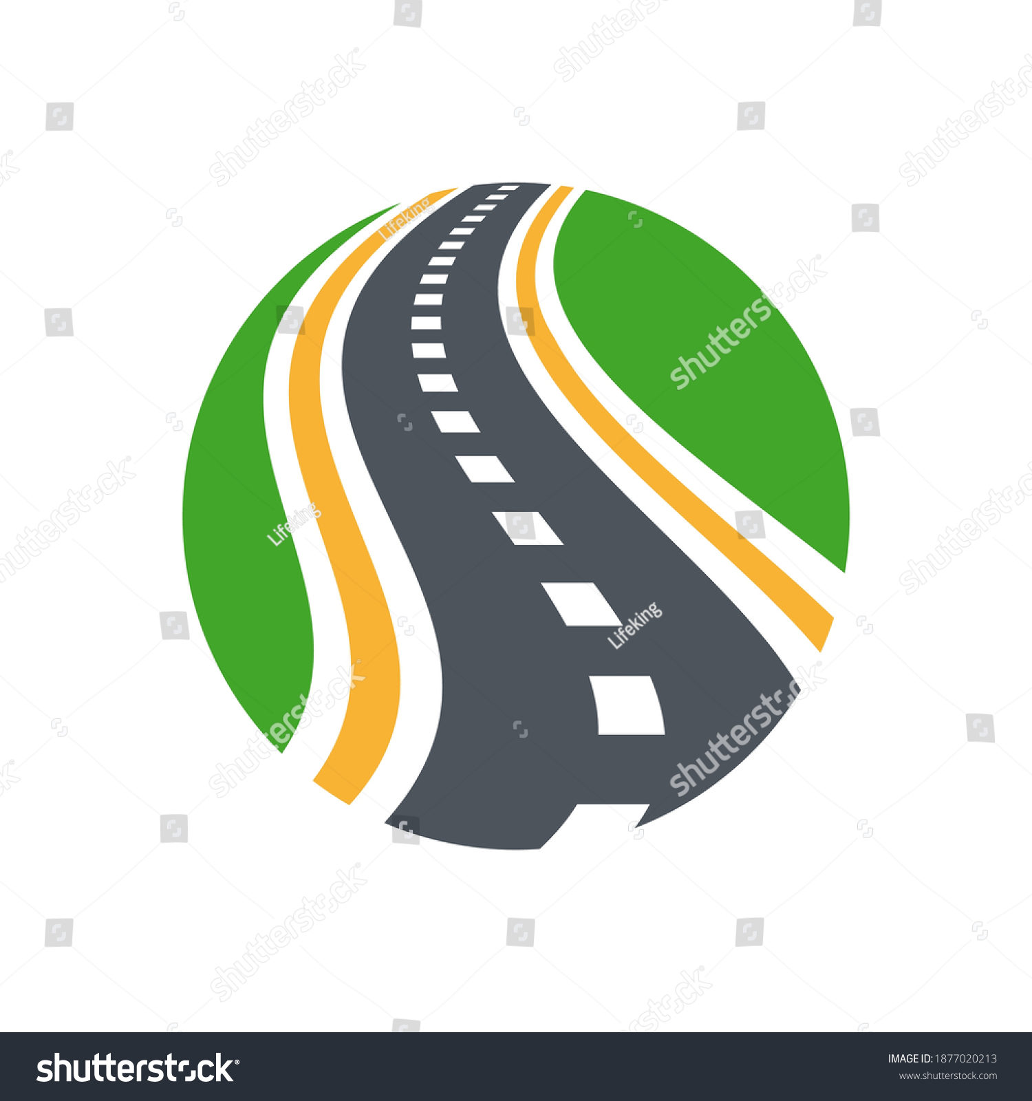 Vector Curved Road Logo Combination Roadway Stock Vector Royalty Free