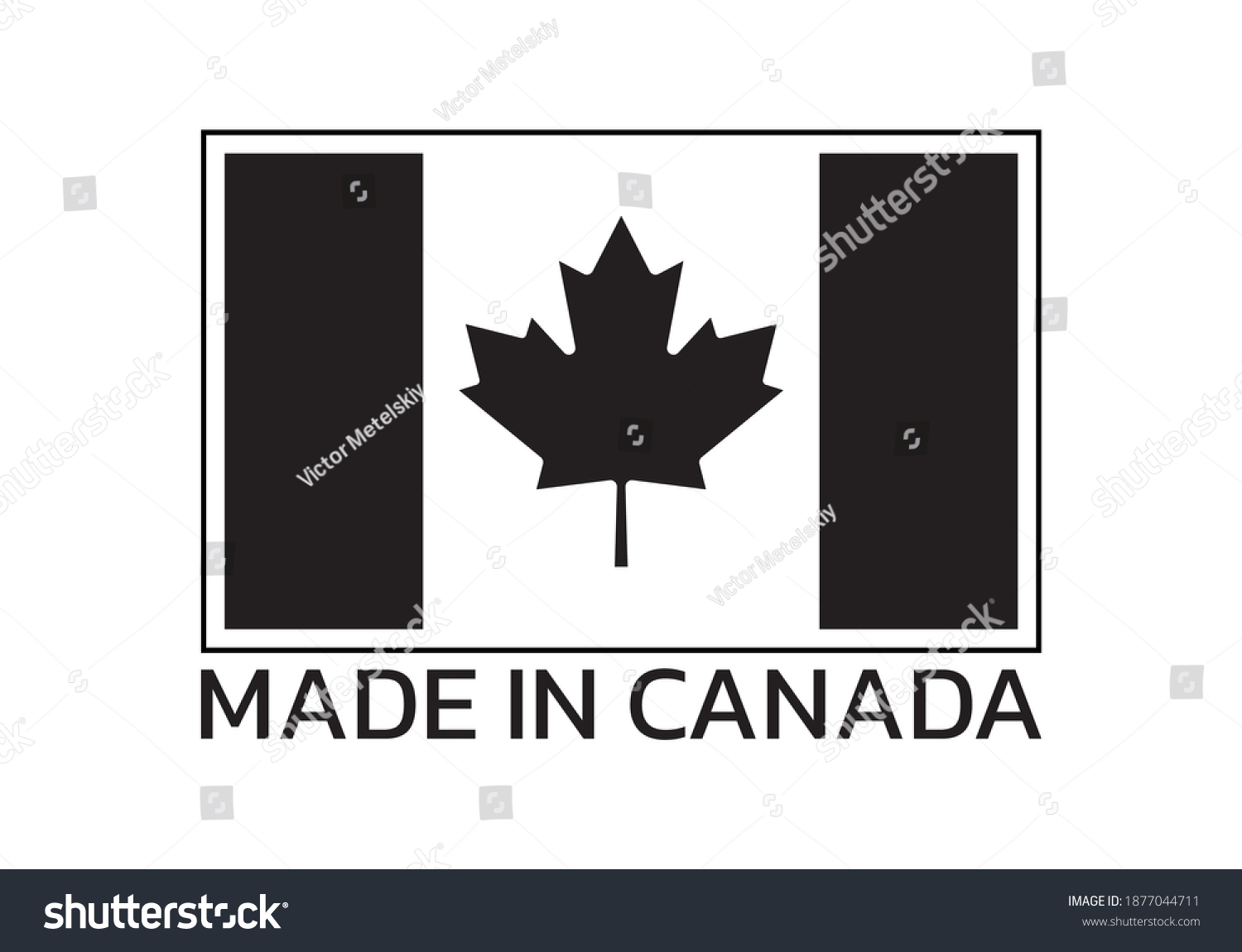 Made Canada Icon Logo Canadian Flag Stock Vector (Royalty Free ...