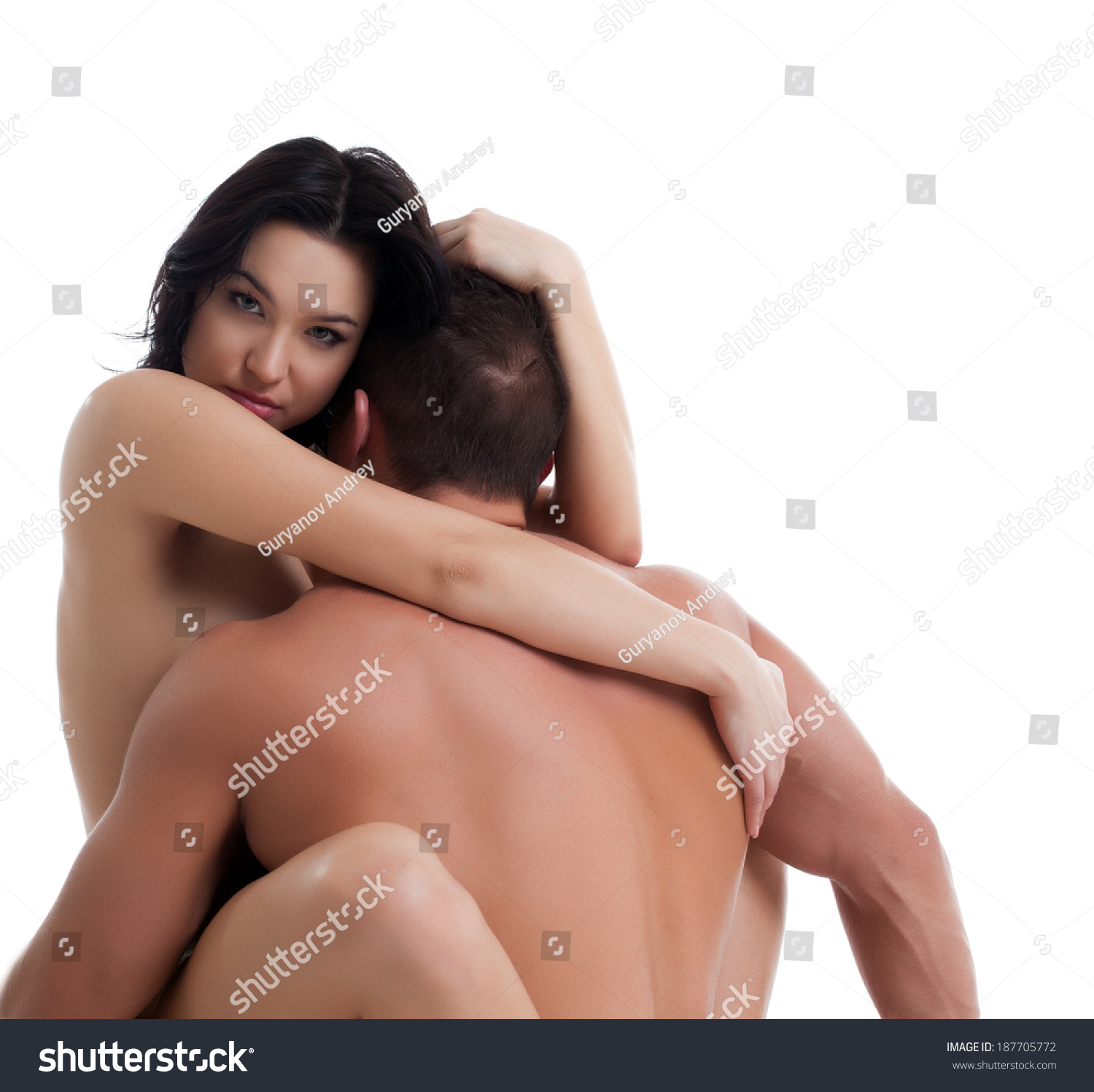 Beautiful Naked Woman Hugging Her Husband Stock Photo 187705772 Shutterstock