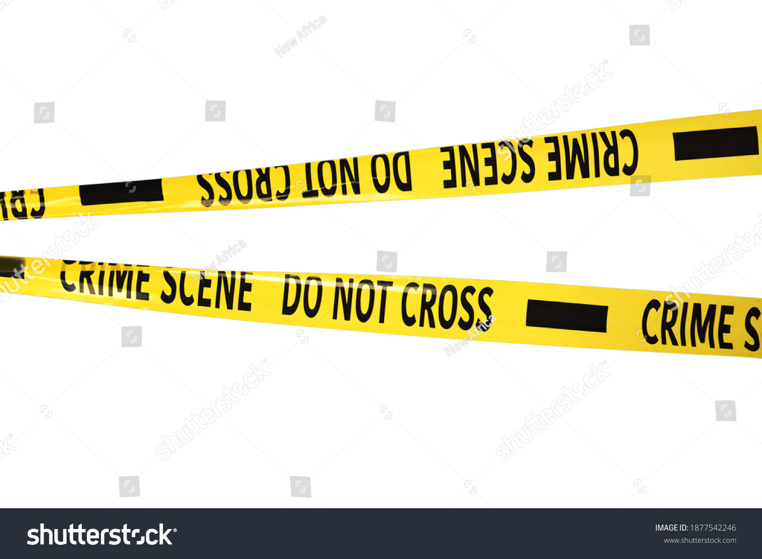 Yellow Crime Scene Tapes Isolated On Stock Photo 1877542246 