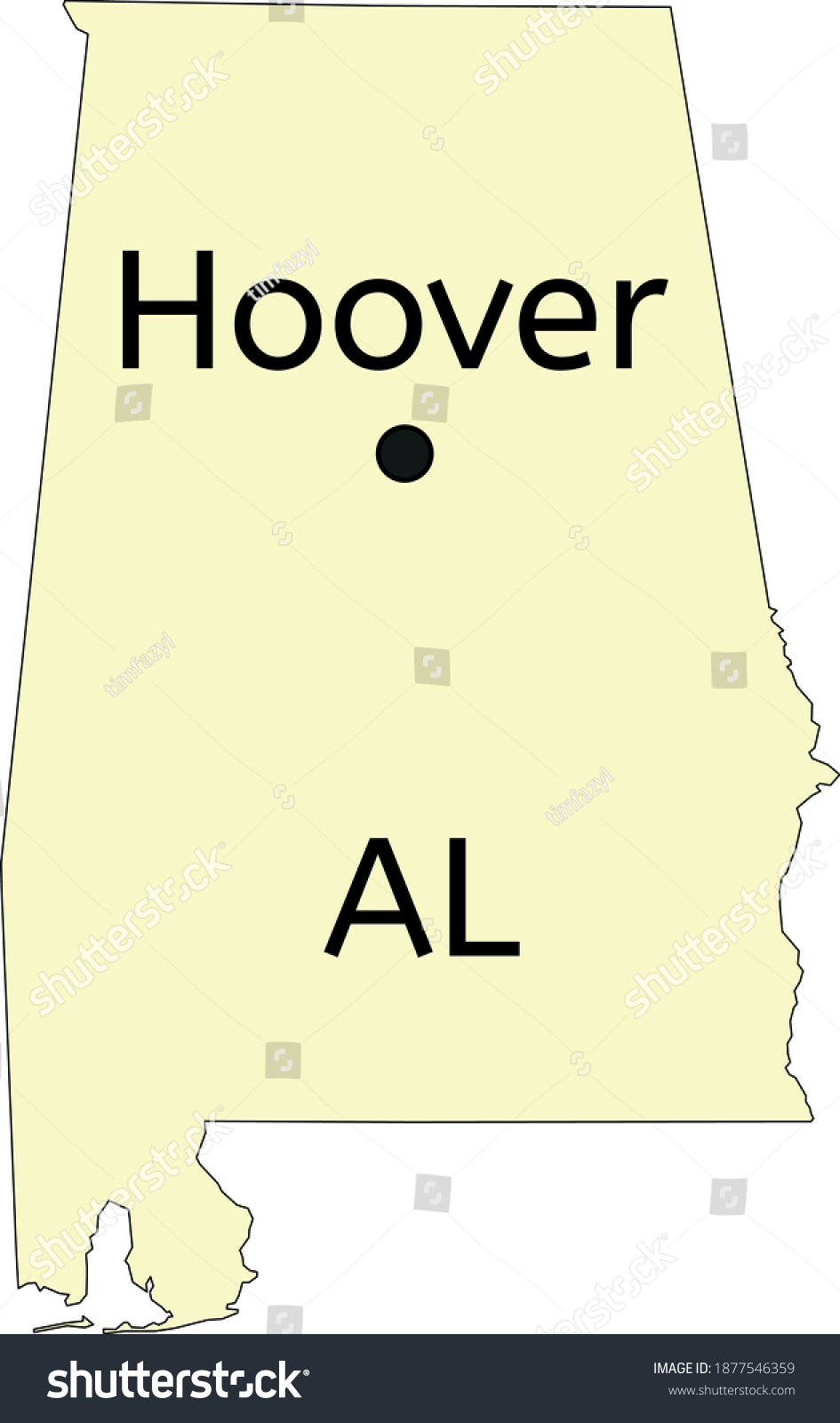 Hoover City Location On Alabama Map Stock Vector Royalty Free   Stock Vector Hoover City Location On Alabama Map 1877546359 