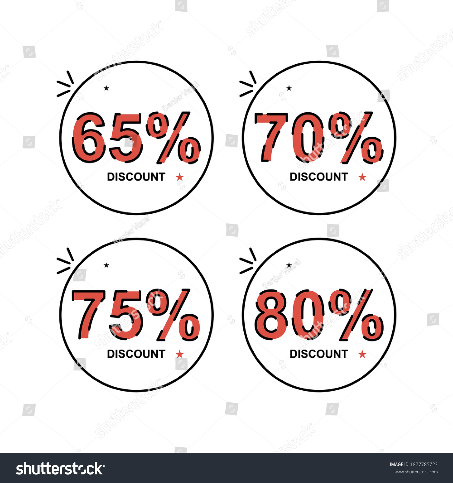 Simple Discount Label Design Easy Edit Stock Vector (Royalty Free ...