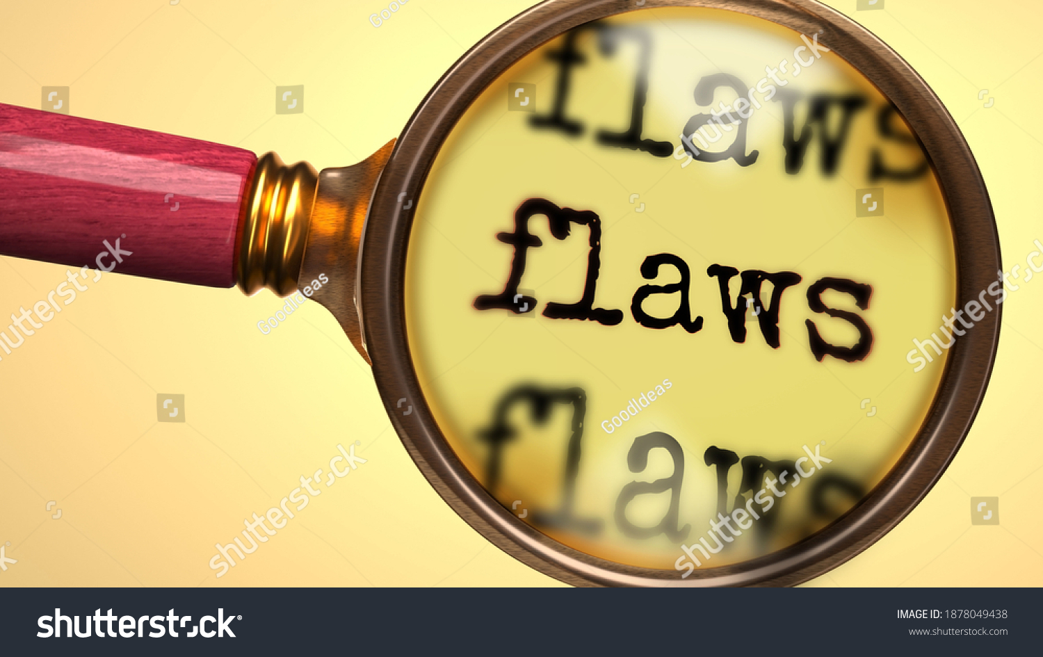 Examine Study Flaws Showed Magnify Glass Stock Illustration 1878049438 