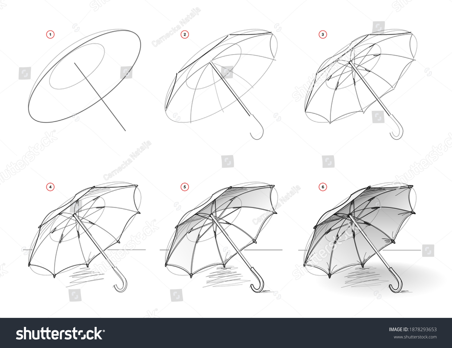Поисковый эскиз на примере зонтика