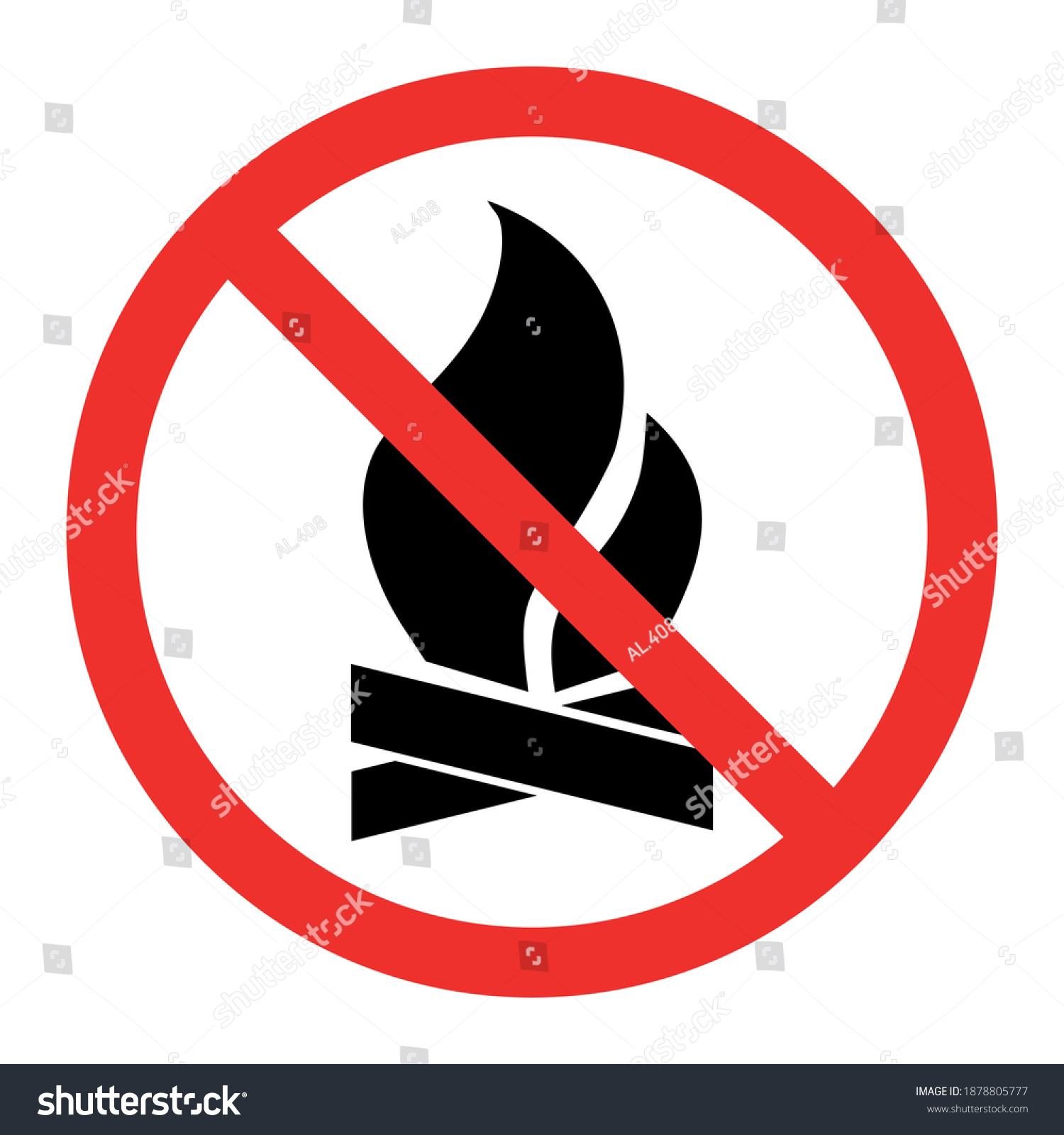 Symbol Not Making Fire Vector Illustration Stock Vector (Royalty Free ...