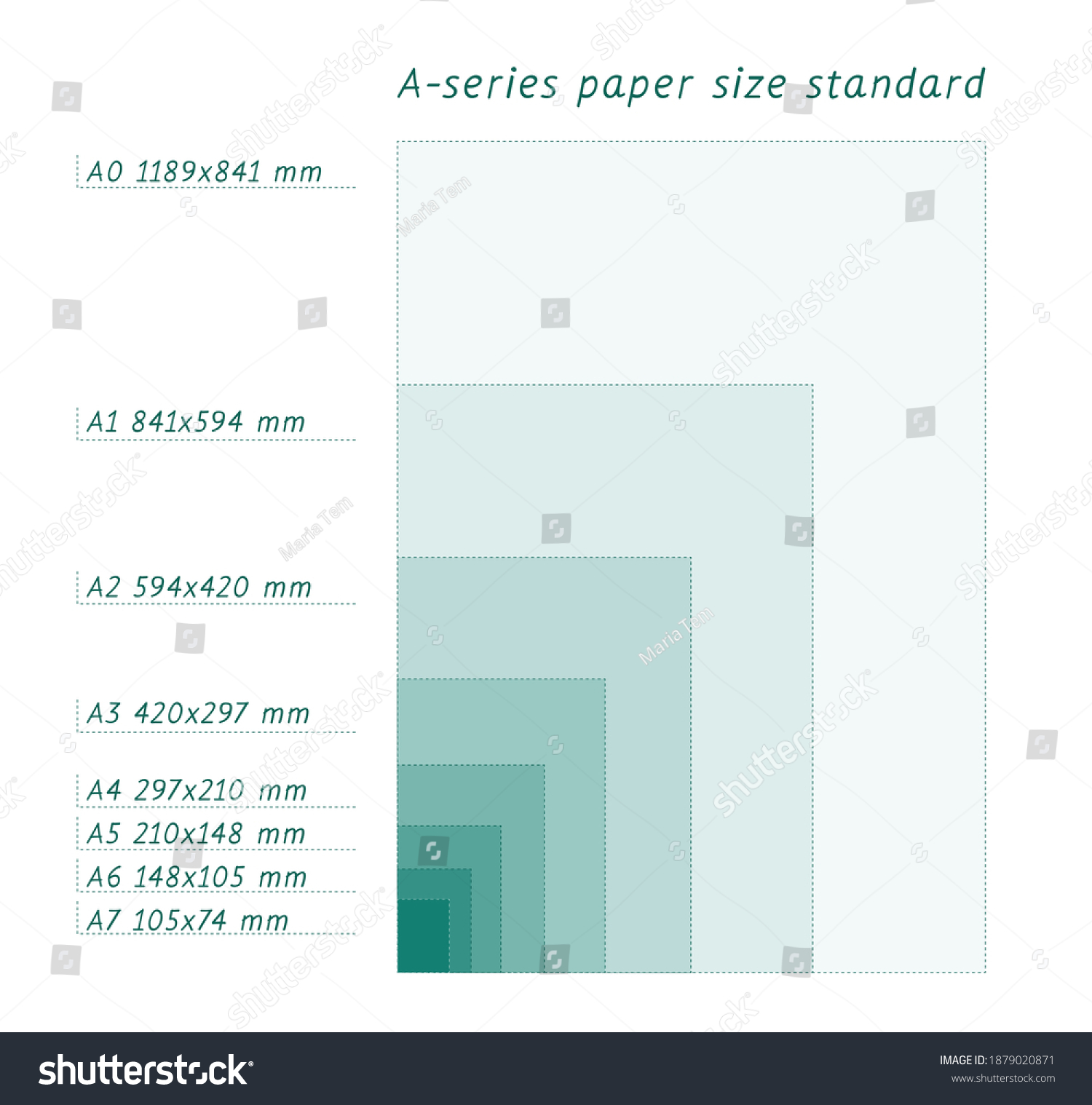 Aseries Paper Formats Size A0 A1 Stock Vector (Royalty Free) 1879020871 ...