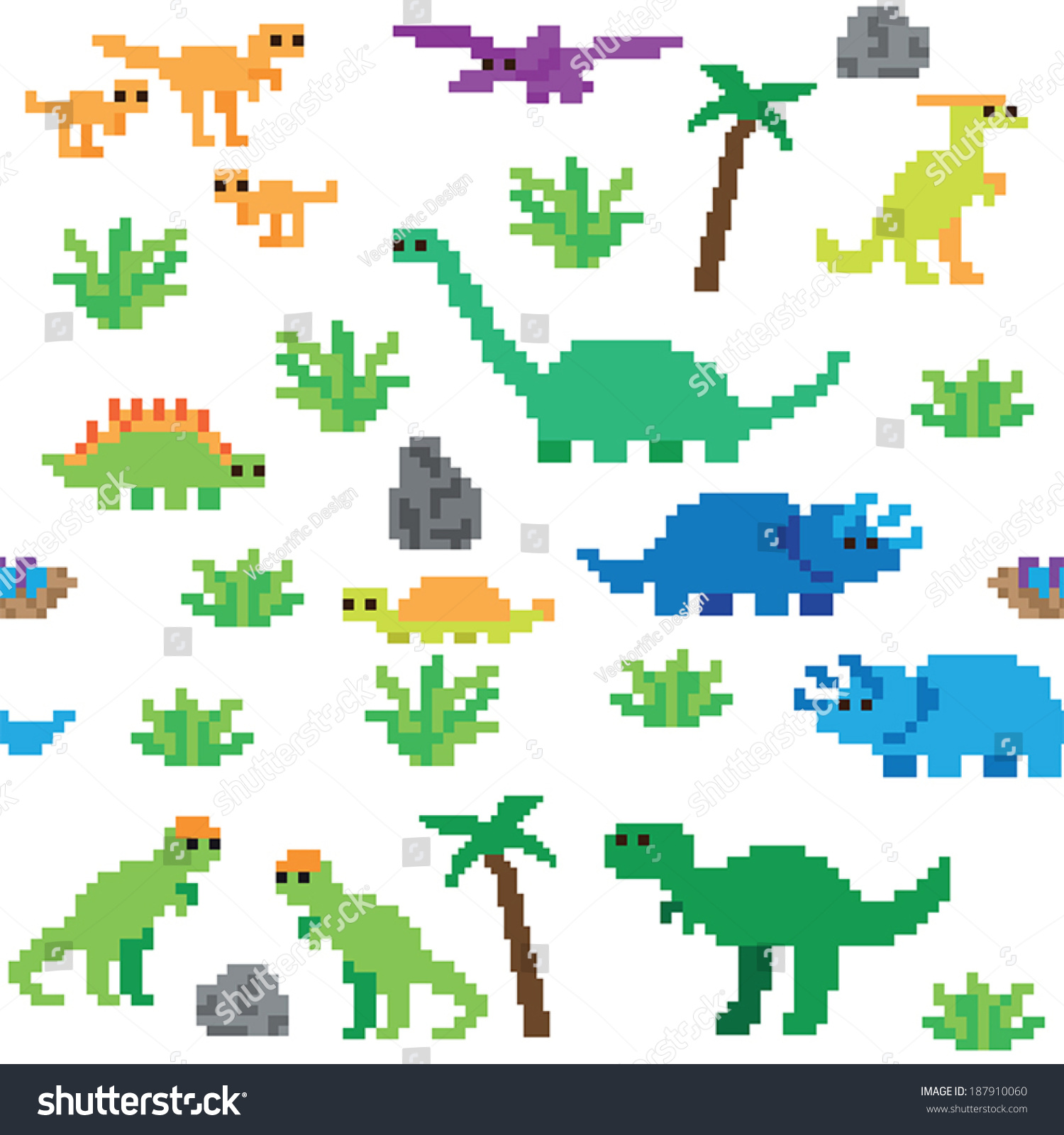 Динозавр по клеточкам