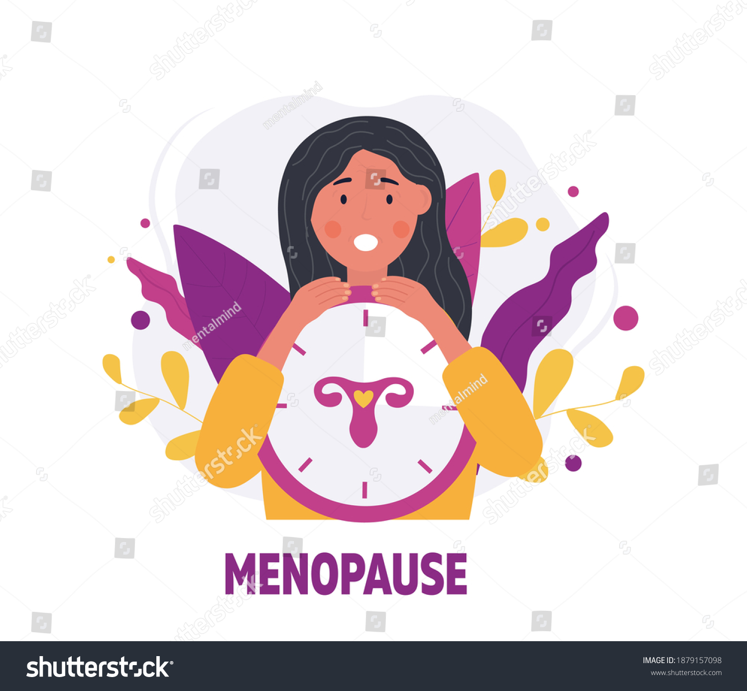 Menopause Abstract Concept Woman Character Holding Stock Vector ...