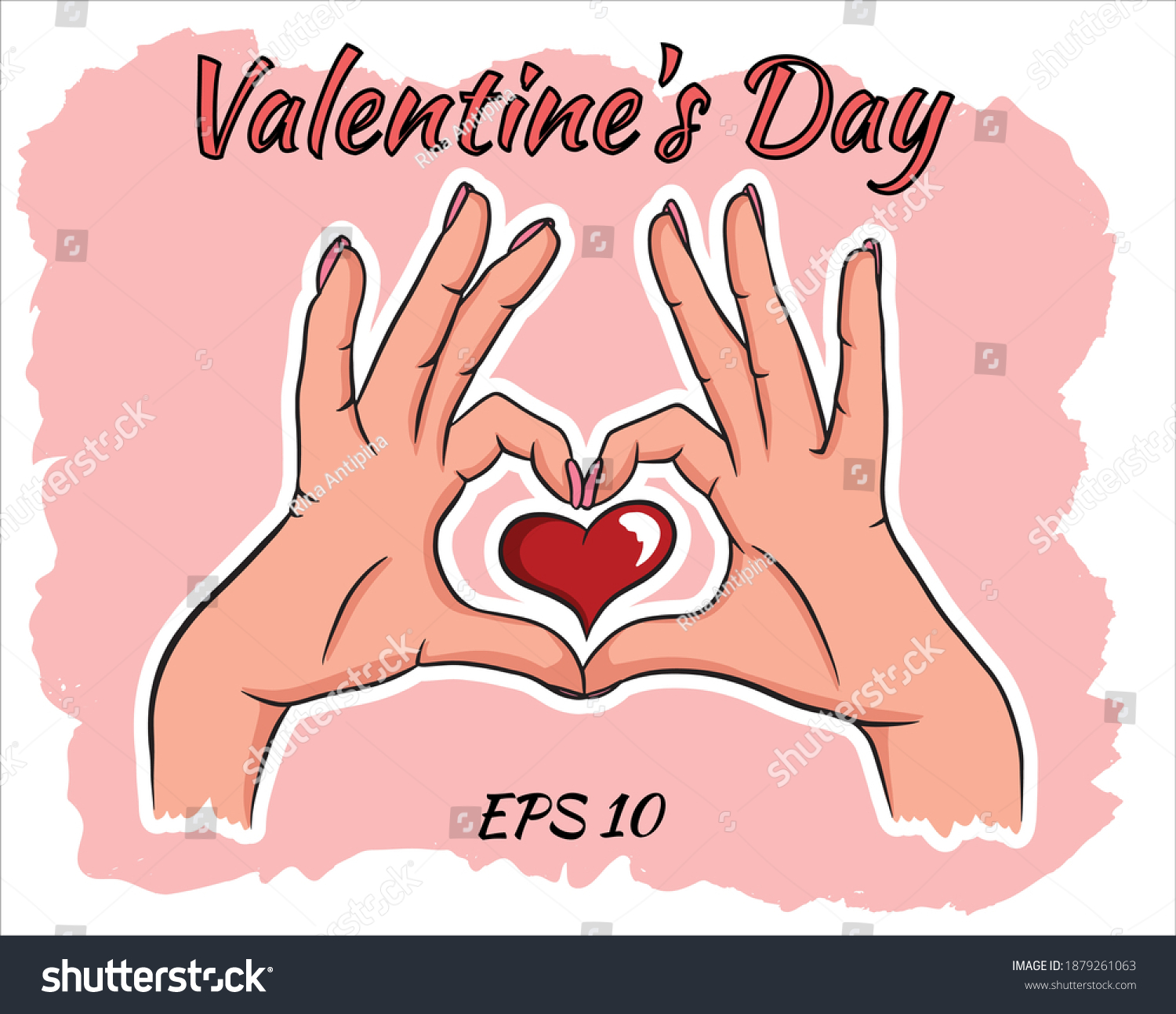 Two Hands Making Heart Sign Stock Vector Royalty Free 1879261063 Shutterstock 