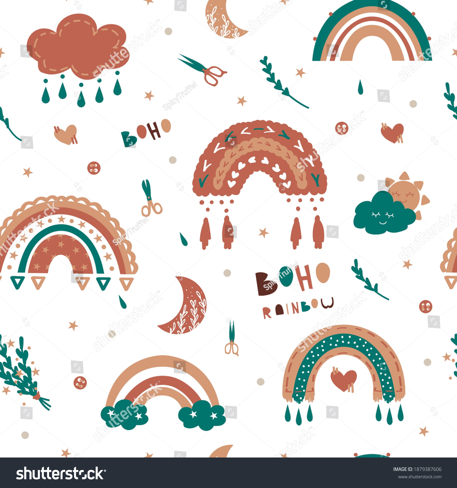 Kids Rainbow Pattern Seamless Baby Illustration Stock Vector (Royalty ...