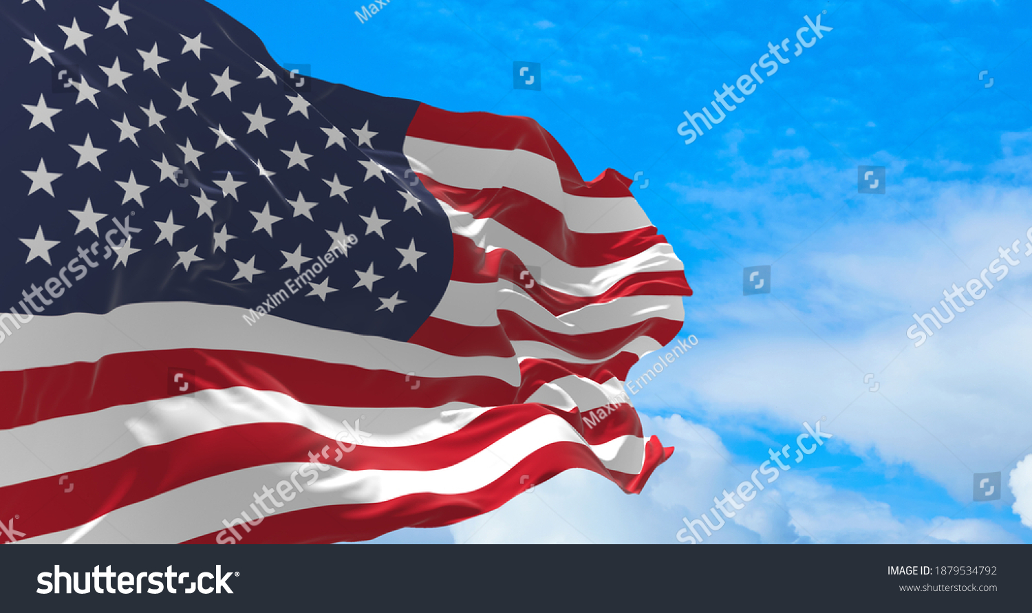 Large Usa Flag Waving Wind Stock Photo 1879534792 | Shutterstock