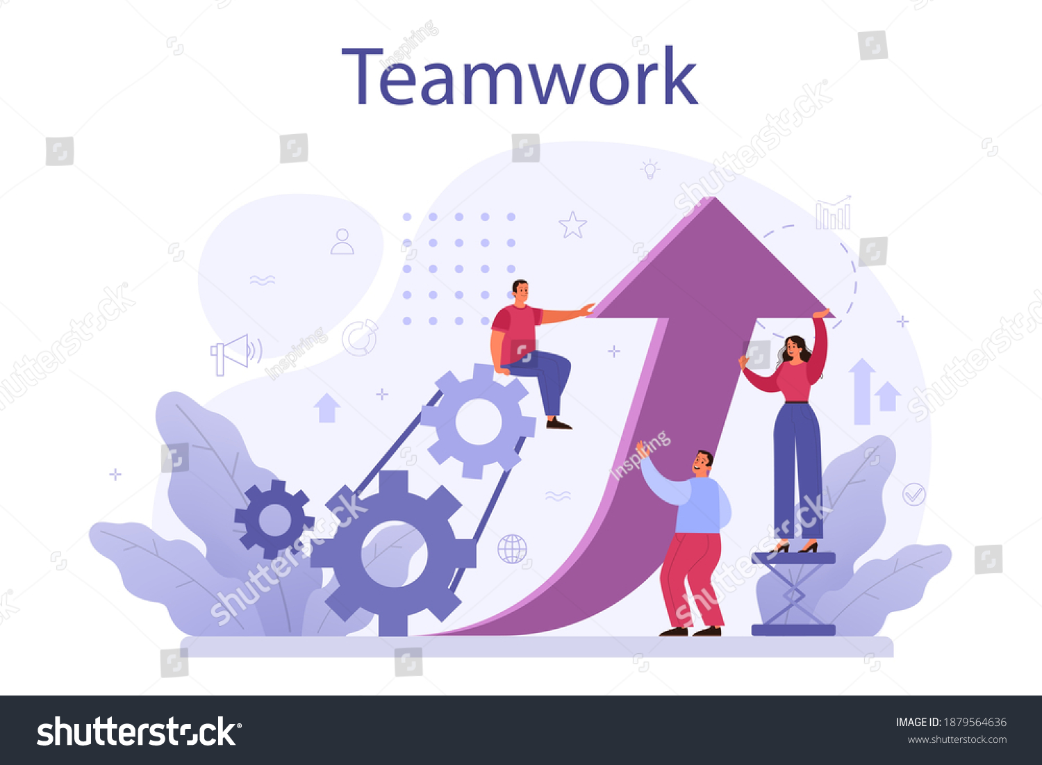 Business Teamwork Concept Idea Partnership Cooperation Stock Vector ...