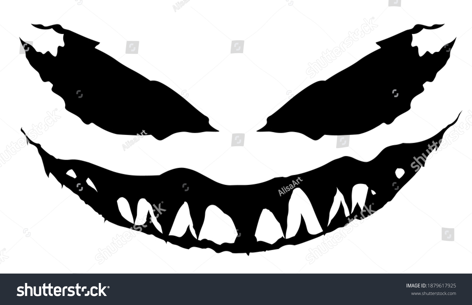 Halloween Scary Face Vector Isolated Colorful Stock Vector (Royalty ...