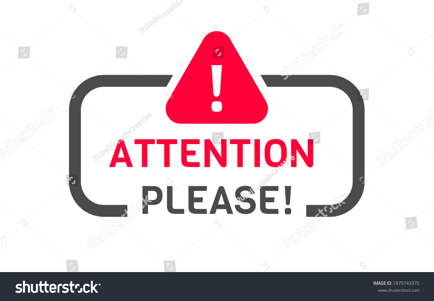 Attention Please Attention Flat Vector Illustration Stock Vector ...