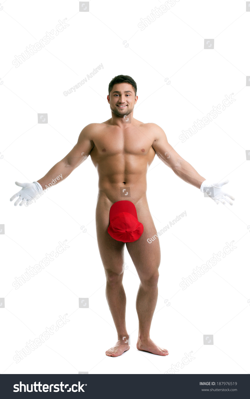 Cheerful Naked Man Posing Spreading His Stock Photo Shutterstock