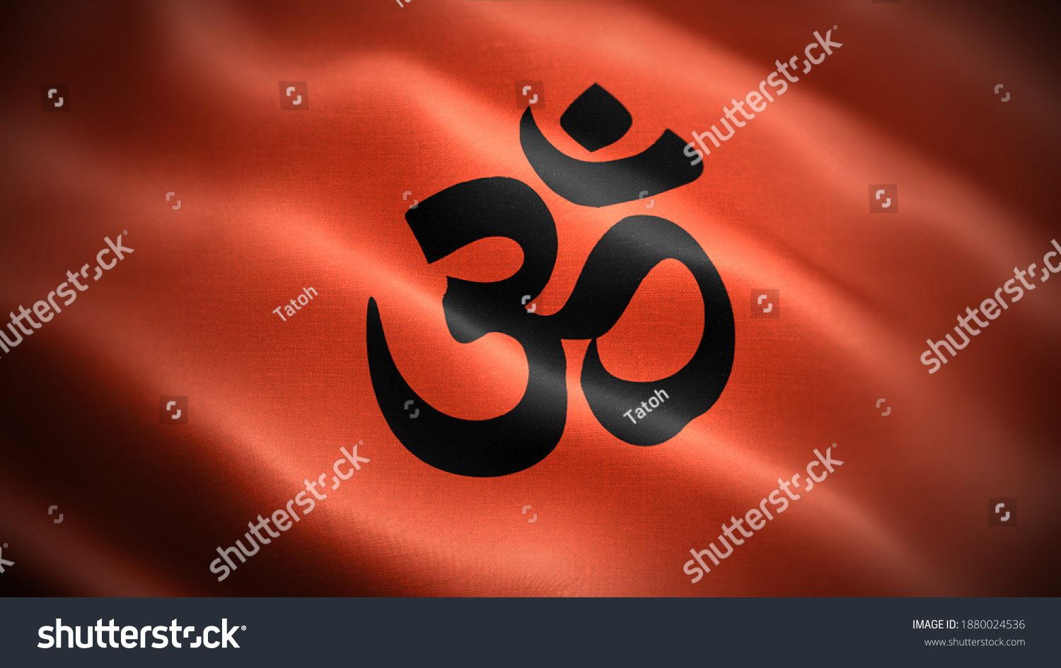 Religious Symbols Hinduism Close Waving Flag Stock Photo 1880024536 ...