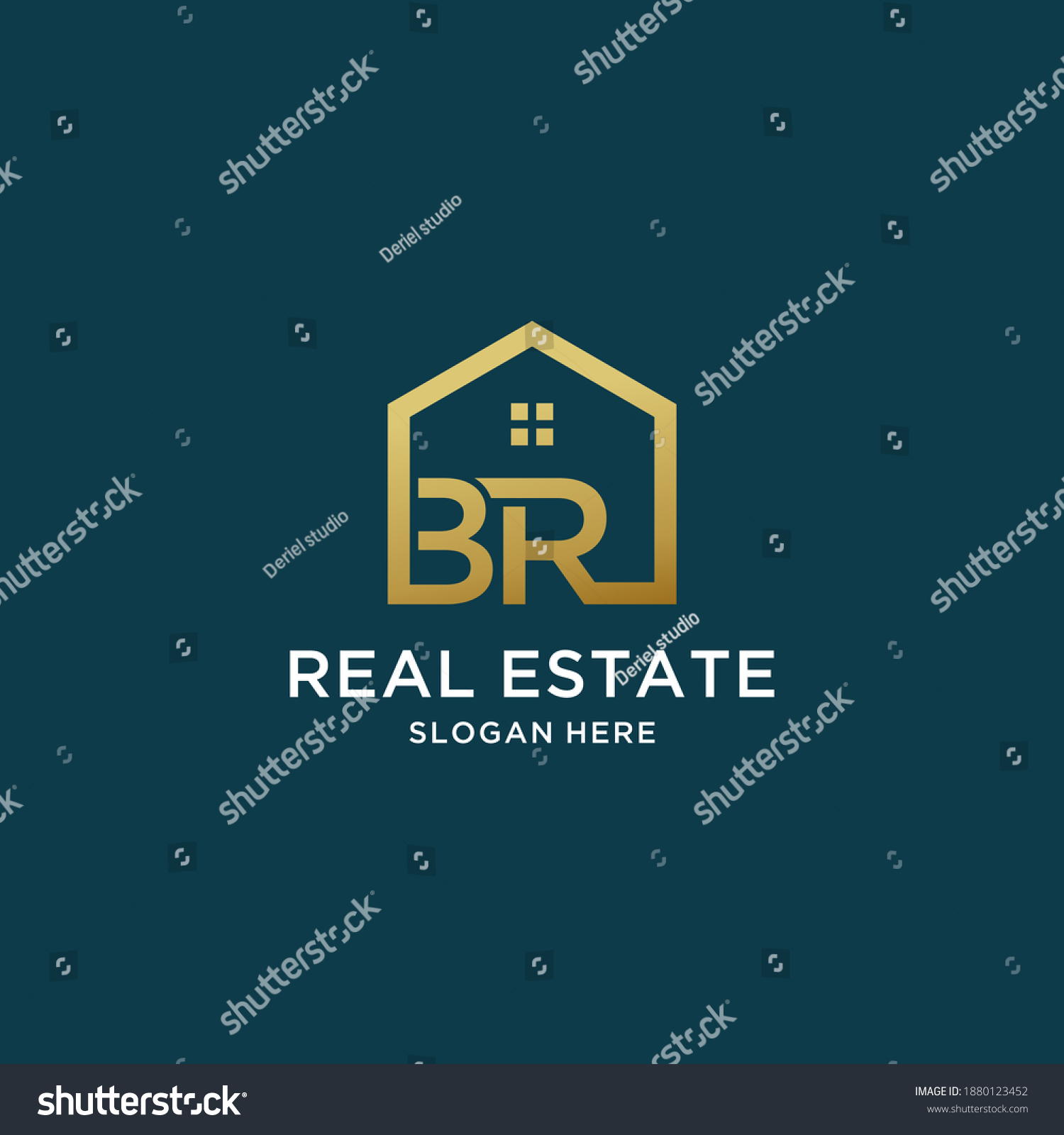 Letter Br Home Logo Real Estate Stock Vector (Royalty Free) 1880123452 ...