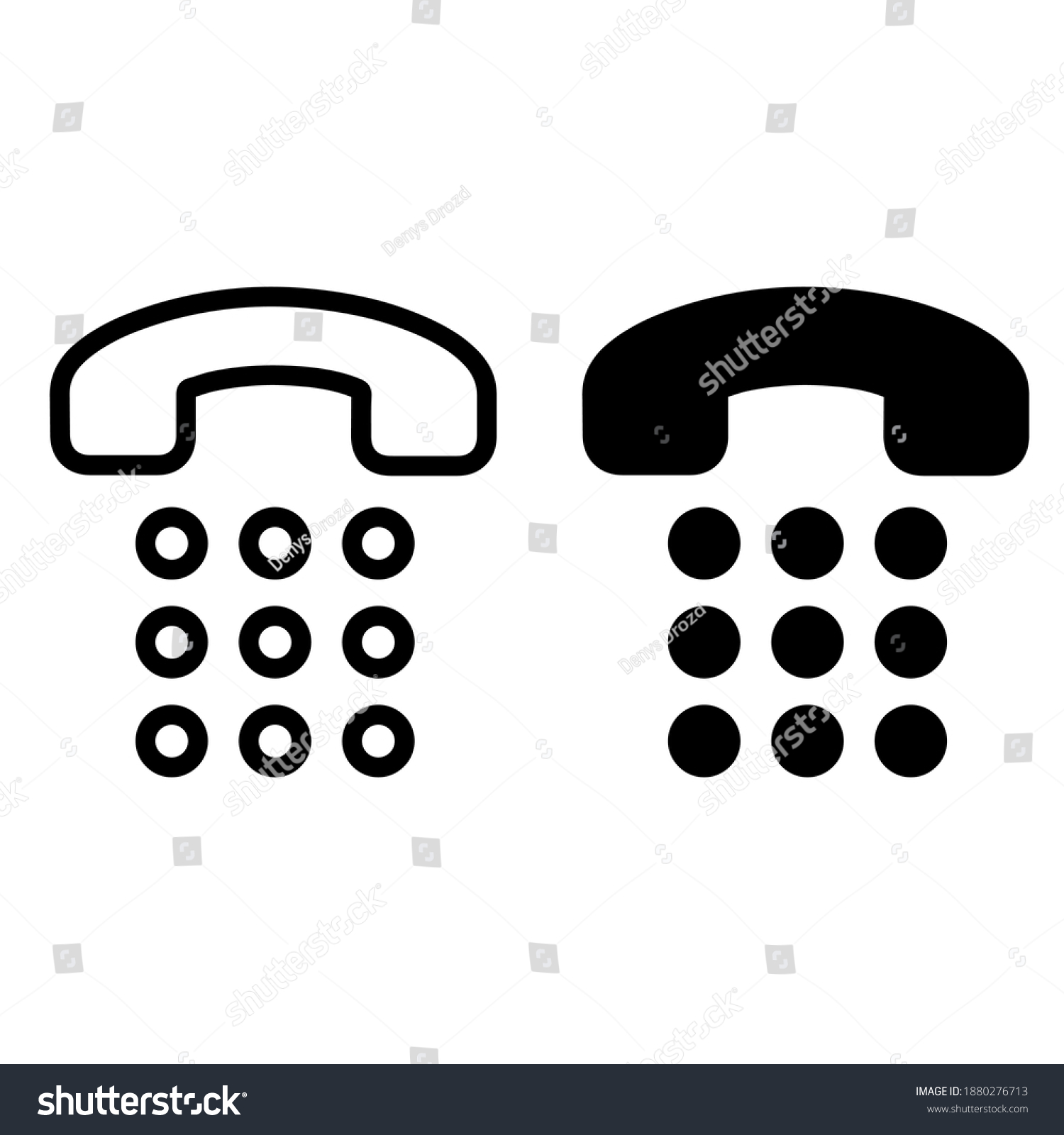 Office Phone Icon Vector Set Call Stock Vector (Royalty Free ...