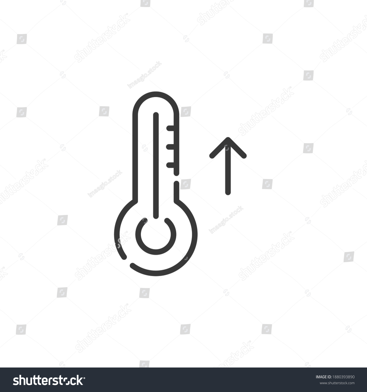 Thermometer Thin Line Icon Rise Temperature Stock Vector Royalty Free 1880393890 Shutterstock 4610