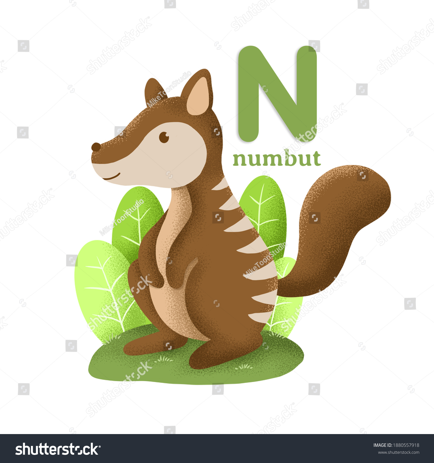 Numbut Cartoon Illustration Letter N Stock Illustration 1880557918 ...