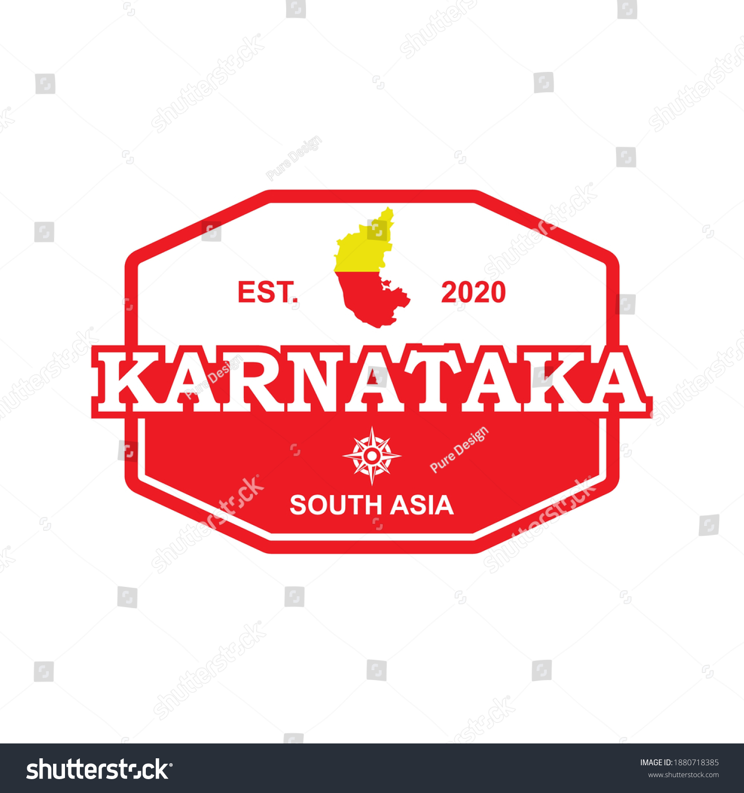 Karnataka Map Vector India Logo Stock Vector (royalty Free) 1880718385 