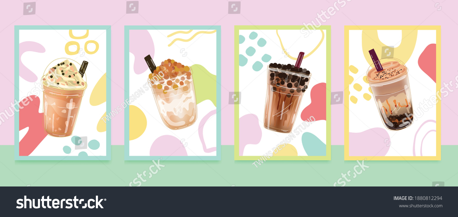 Bubble Milk Tea Wall Arts Design Stock Vector (Royalty Free) 1880812294 ...