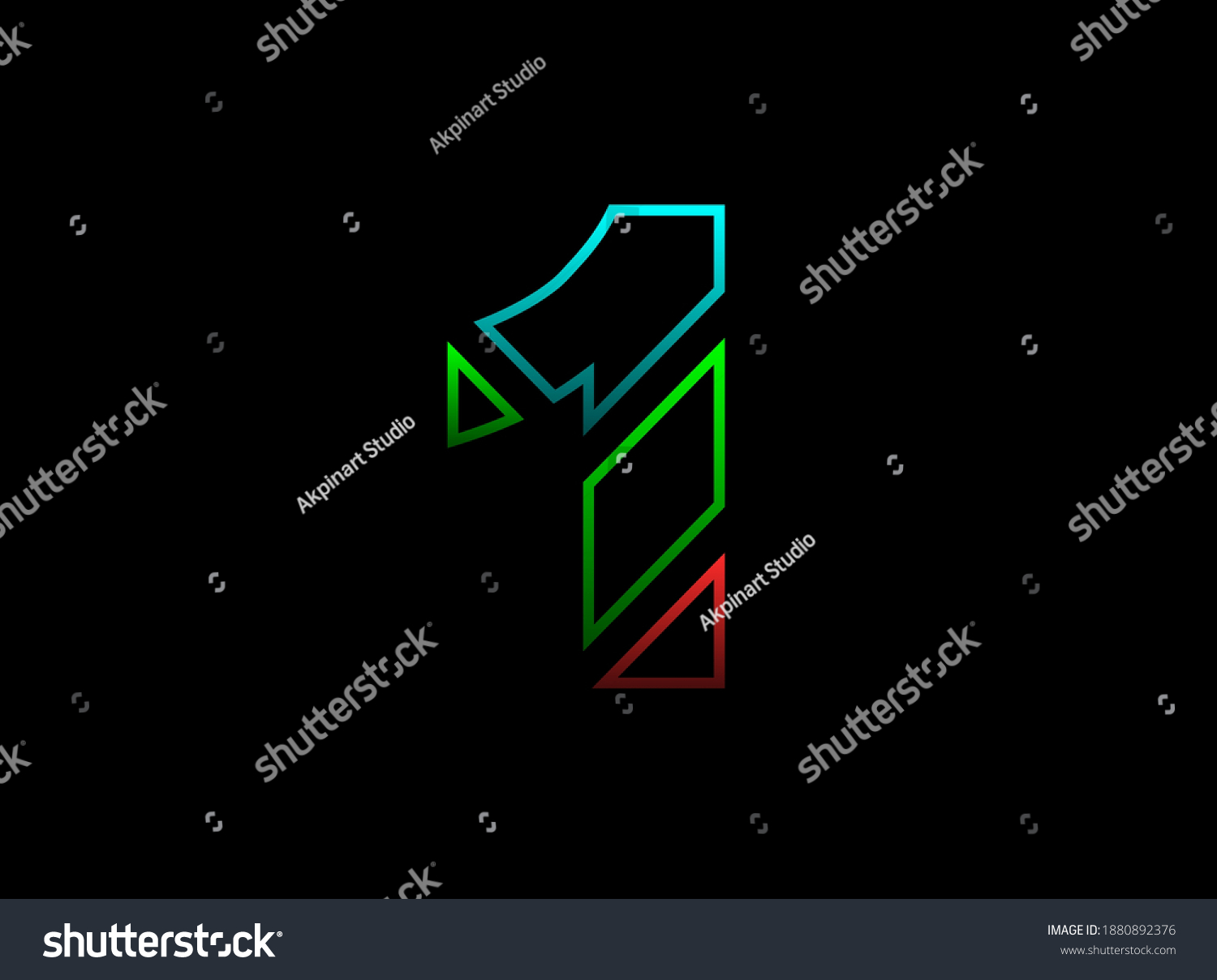 1 Number Font Vector Design Logo Stock Vector (Royalty Free) 1880892376