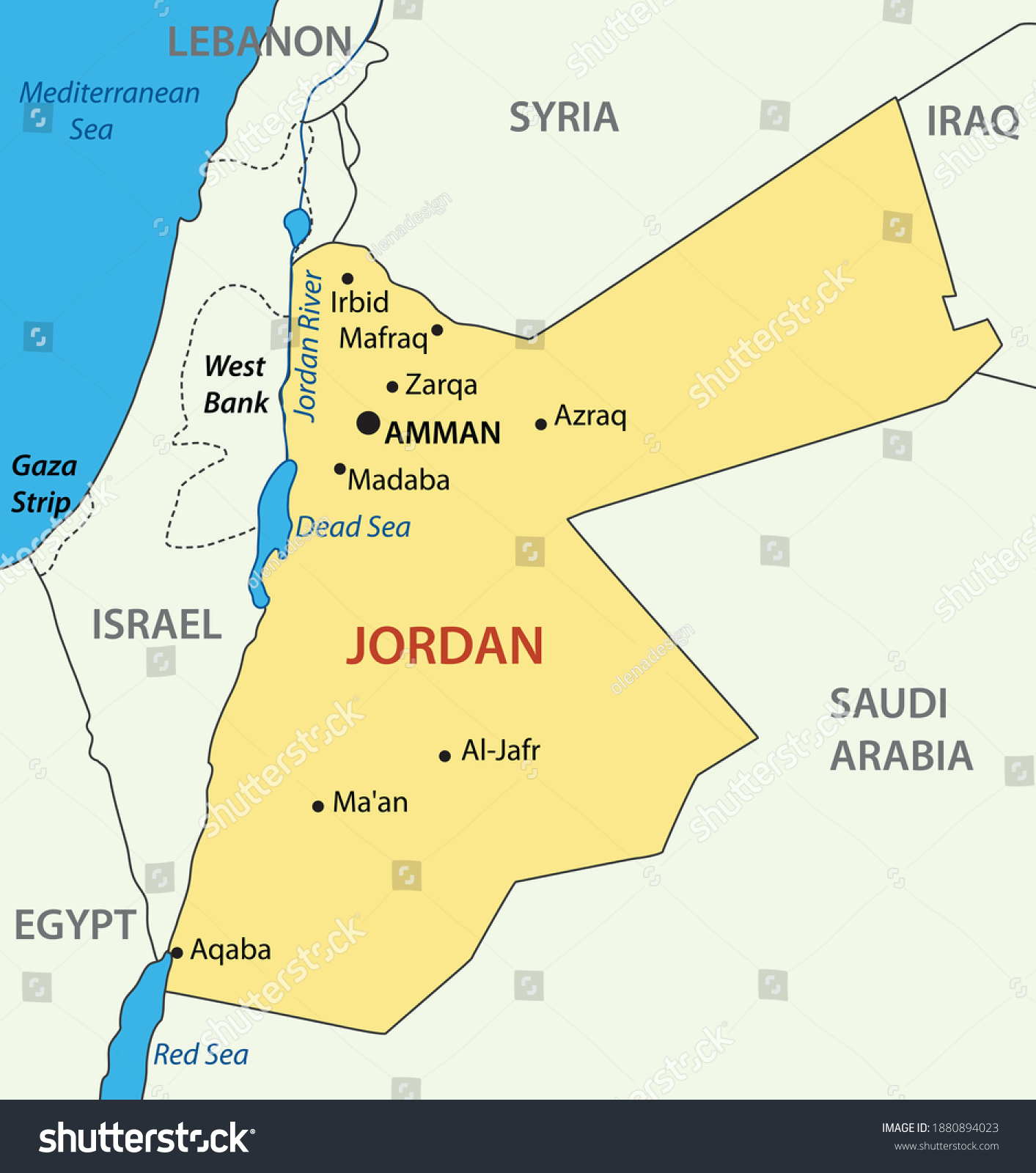 Hashemite Kingdom Jordan Map Illustration Stock Illustration 1880894023   Stock Photo Hashemite Kingdom Of Jordan Map Illustration 1880894023 