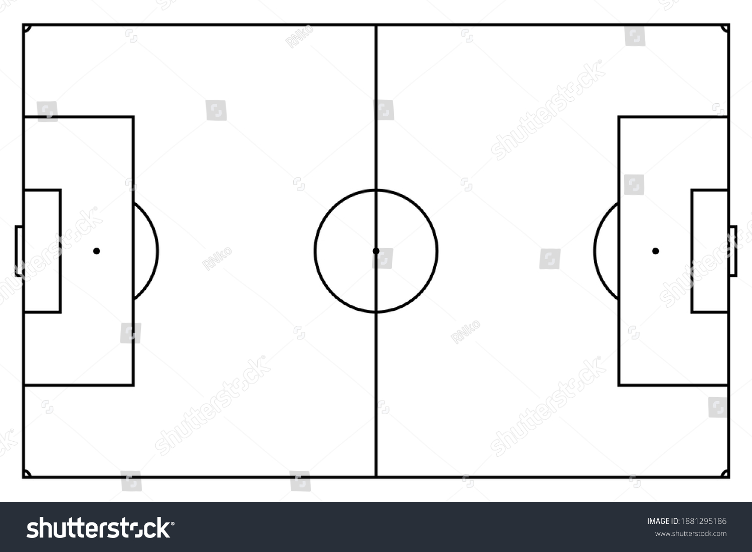 Soccer Field Markings Lines Outline Football Stock Vector Royalty Free Shutterstock