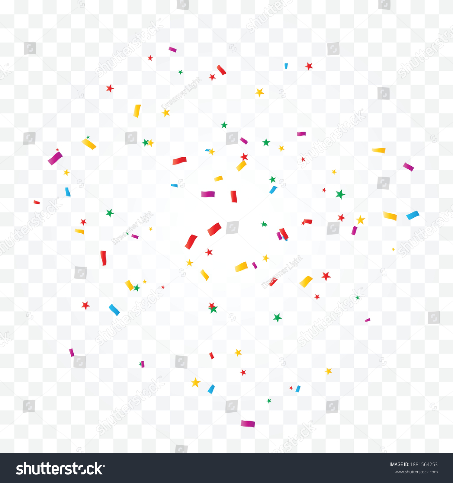 Many Falling Colorful Confetti Isolated On Stock Vector (Royalty Free ...