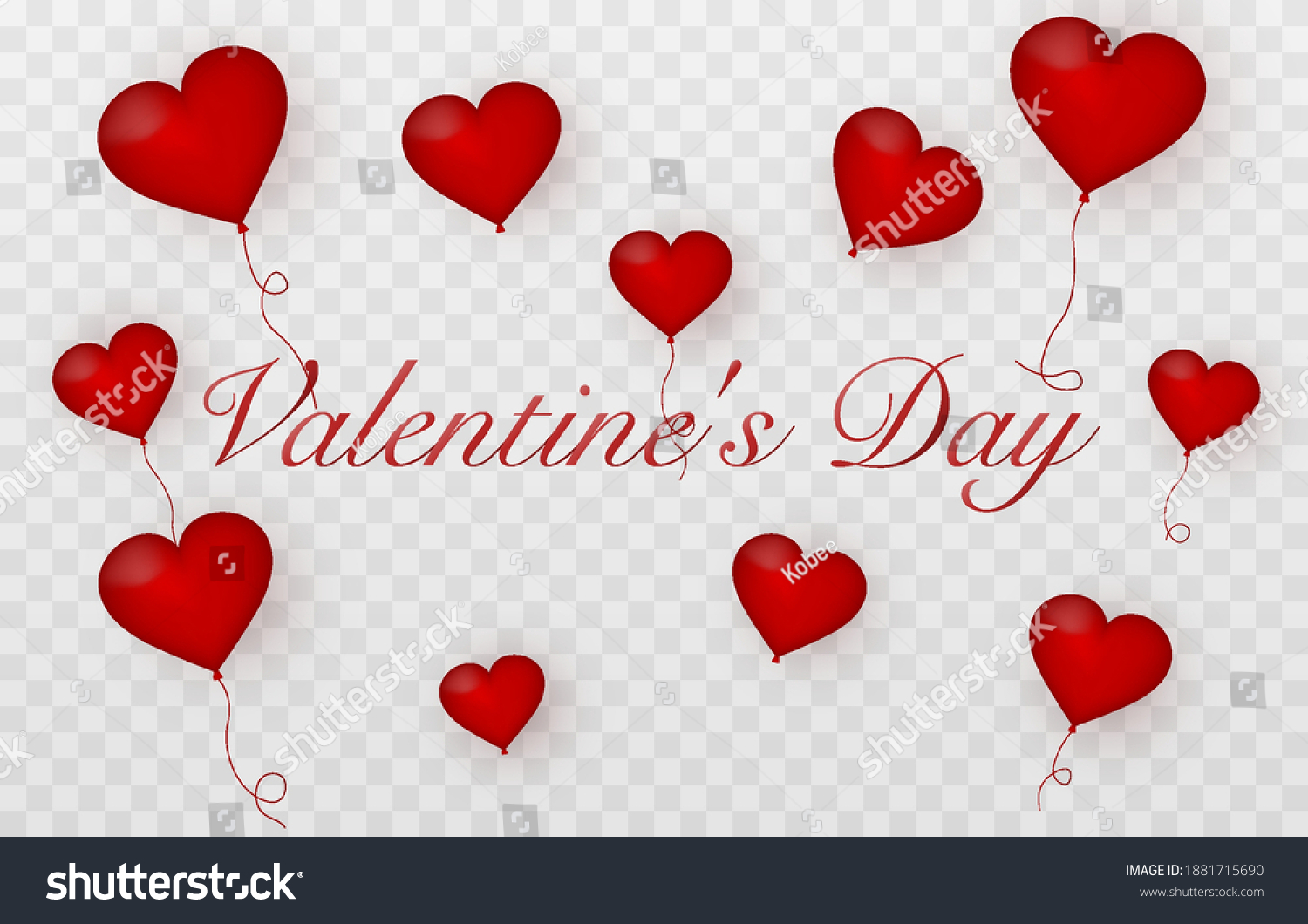 Vector Background Banner Valentines Day Balloons Stock Vector (Royalty ...