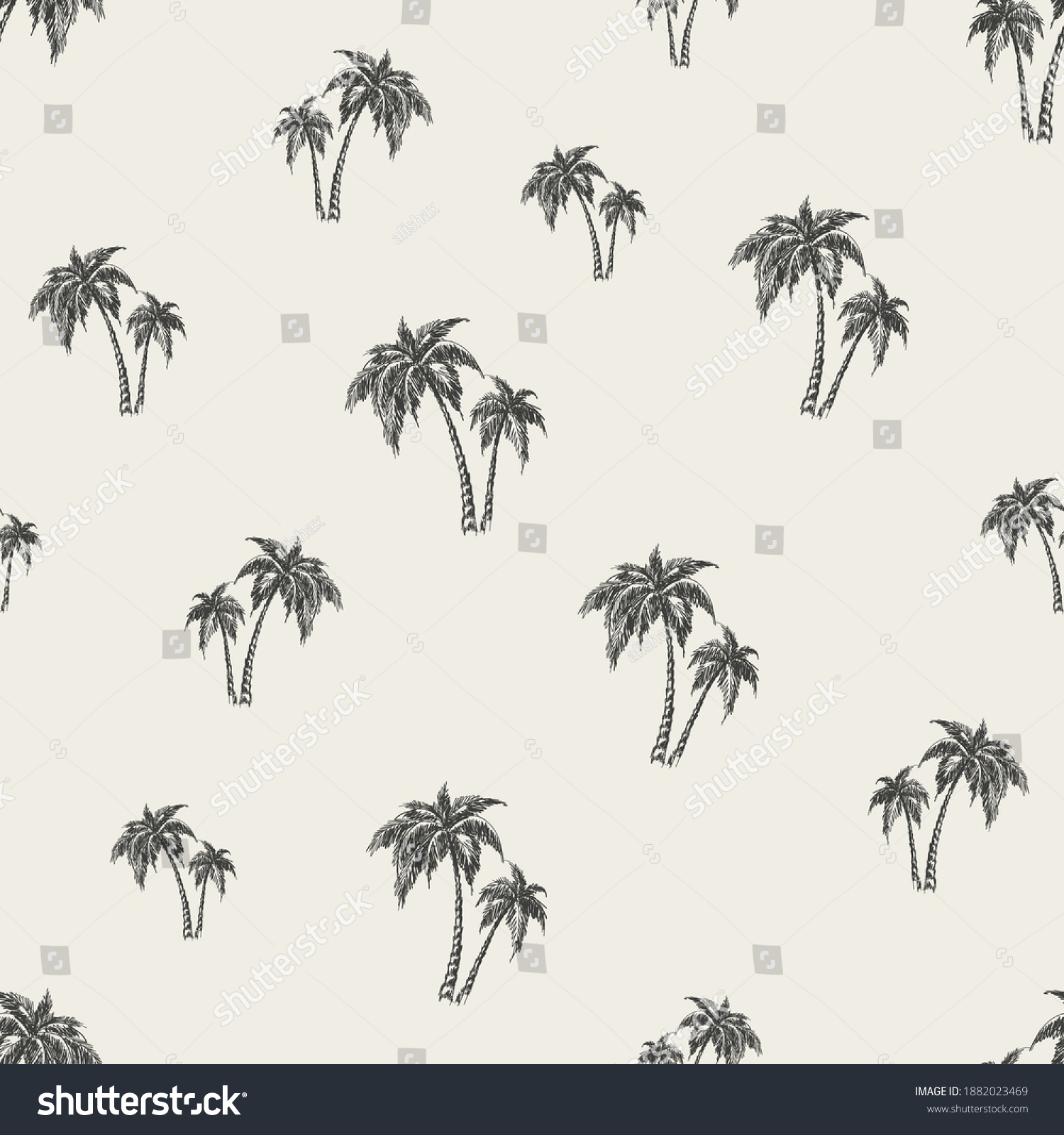 Seamless Coconut Tree Pattern On Crime Stock Vector (Royalty Free ...