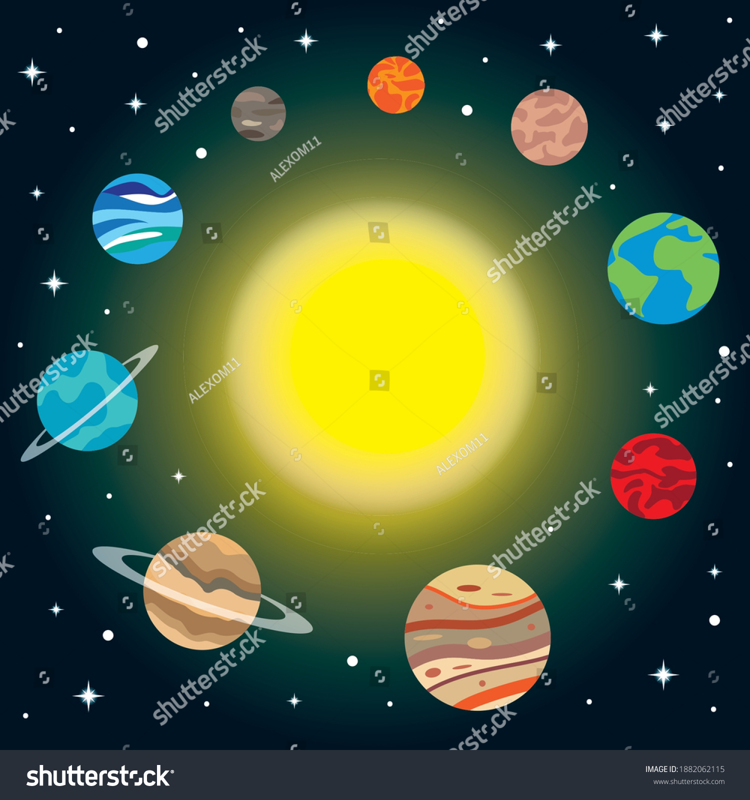 Solar System Planet Collection Set Galaxy Stock Vector (Royalty Free ...