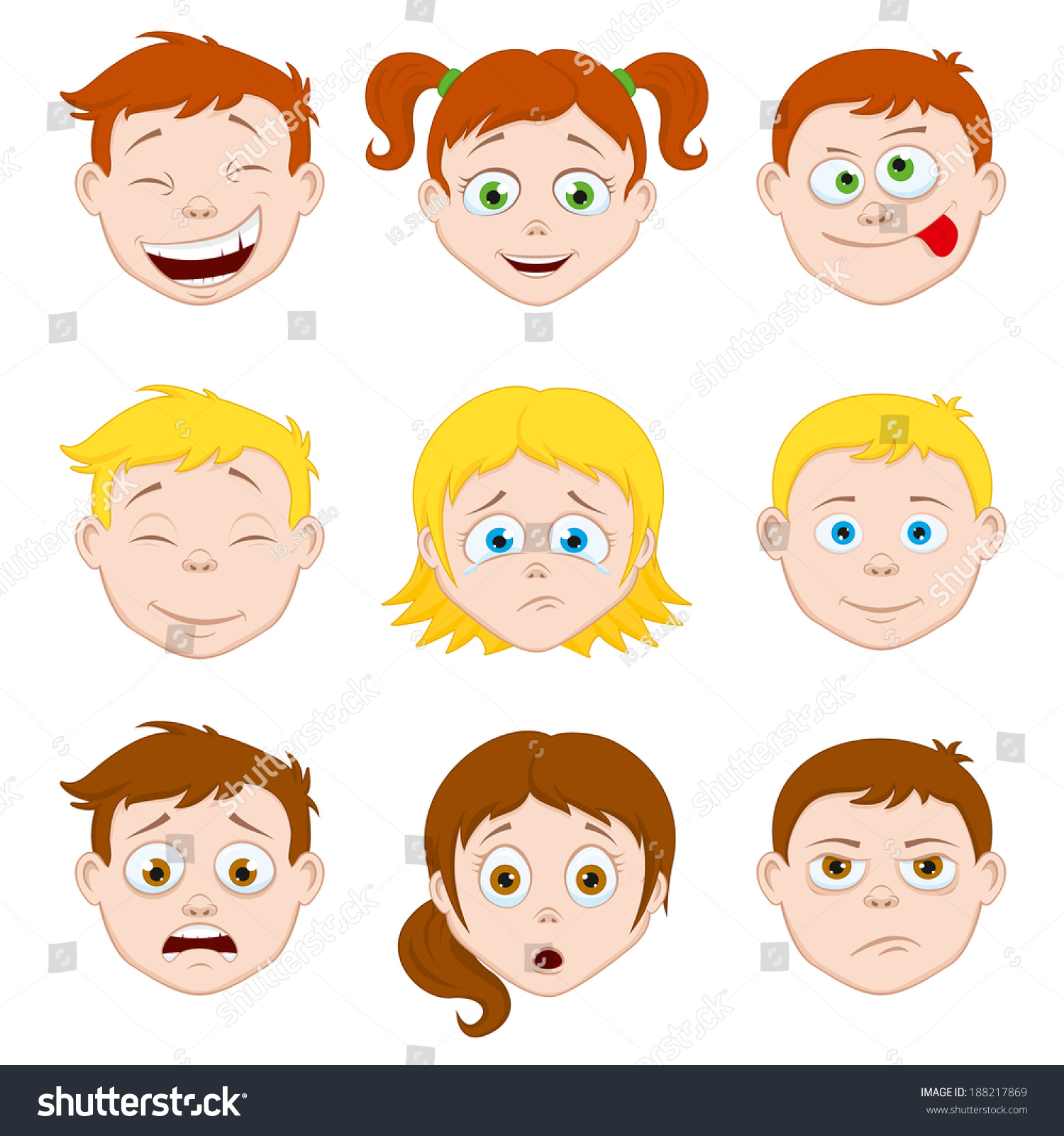 Kids Expression Stock Vector (Royalty Free) 188217869 | Shutterstock